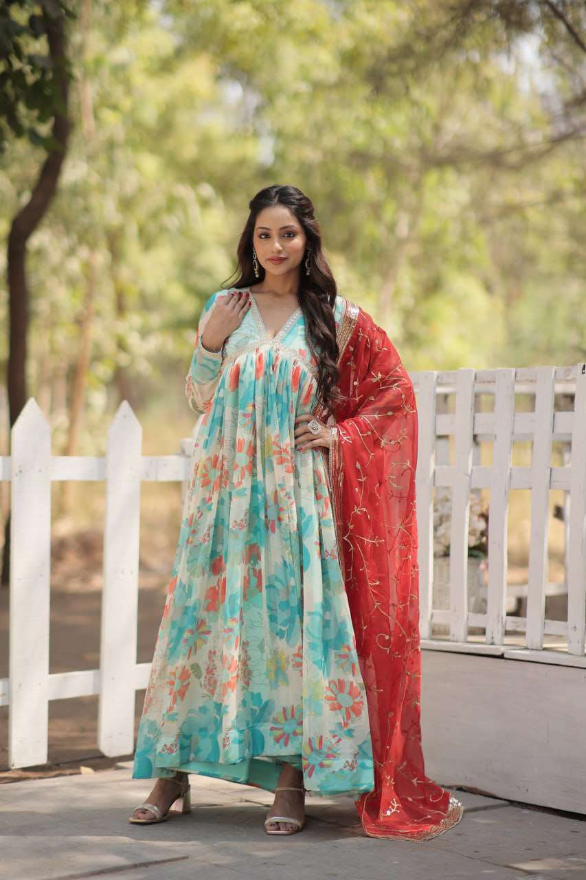 KA 1104 GOWN DUPATTA