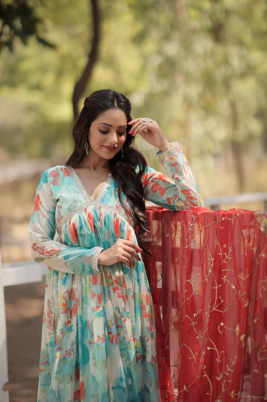 KA 1104 GOWN DUPATTA