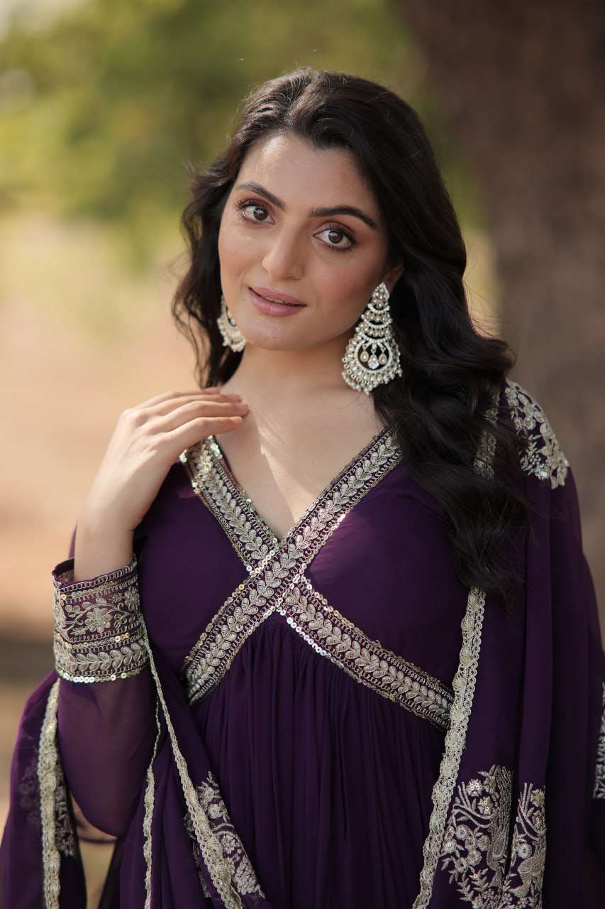 KA 1107 GOWN DUPATTA