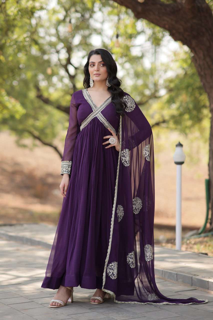 KA 1107 GOWN DUPATTA