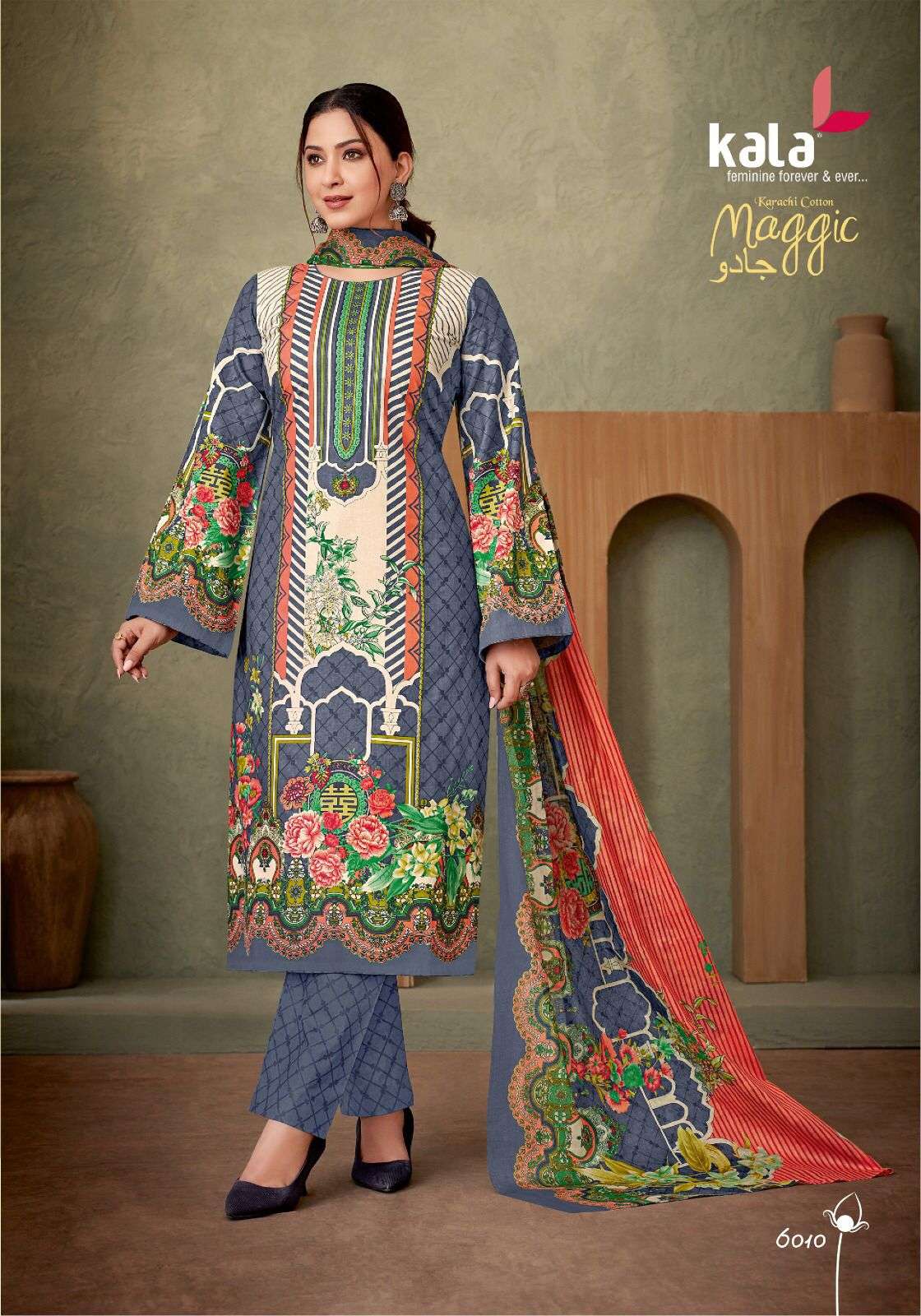 KALA FASHION MAGGIC VOL 21 COTTON DIGITAL KARACHI PRINT SUIT