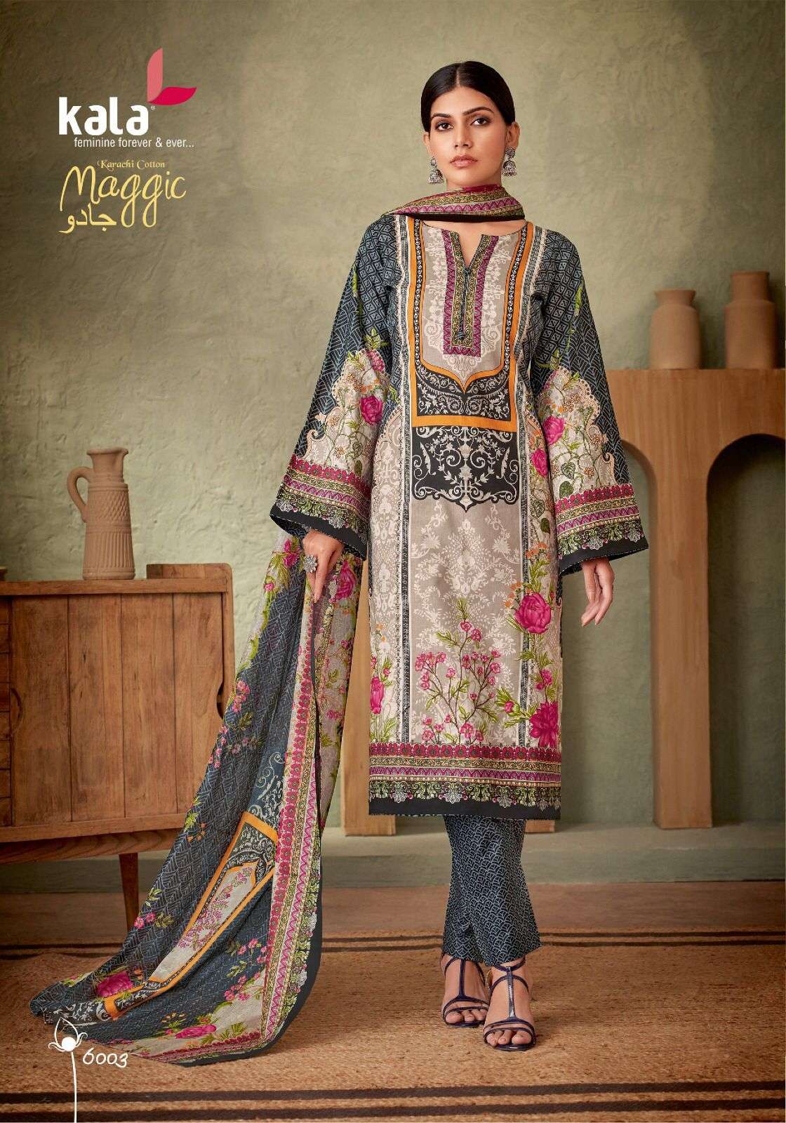 KALA FASHION MAGGIC VOL 21 COTTON DIGITAL KARACHI PRINT SUIT