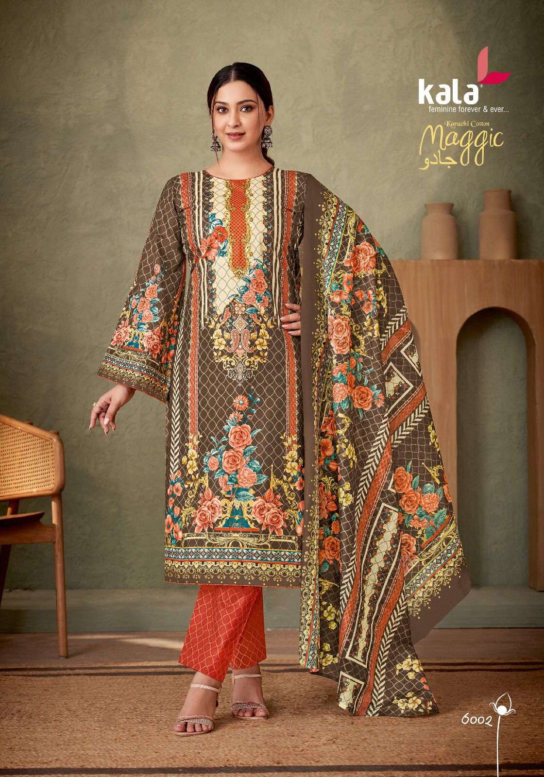 KALA FASHION MAGGIC VOL 21 COTTON DIGITAL KARACHI PRINT SUIT