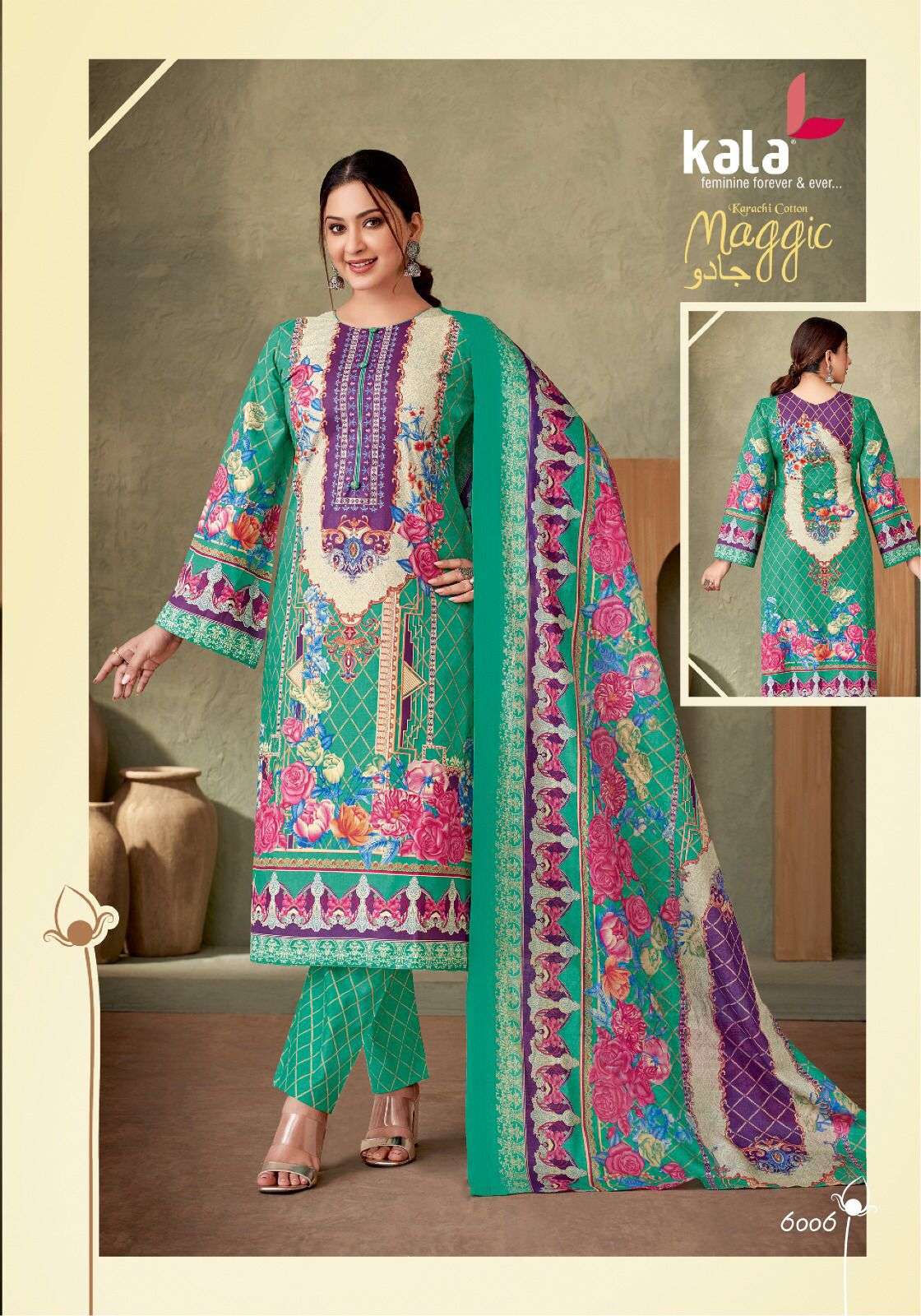 KALA FASHION MAGGIC VOL 21 COTTON DIGITAL KARACHI PRINT SUIT