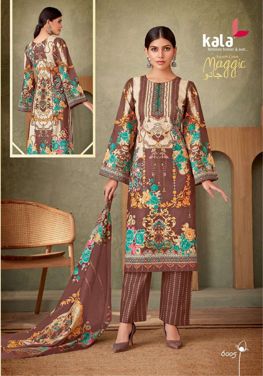 KALA FASHION MAGGIC VOL 21 COTTON DIGITAL KARACHI PRINT SUIT