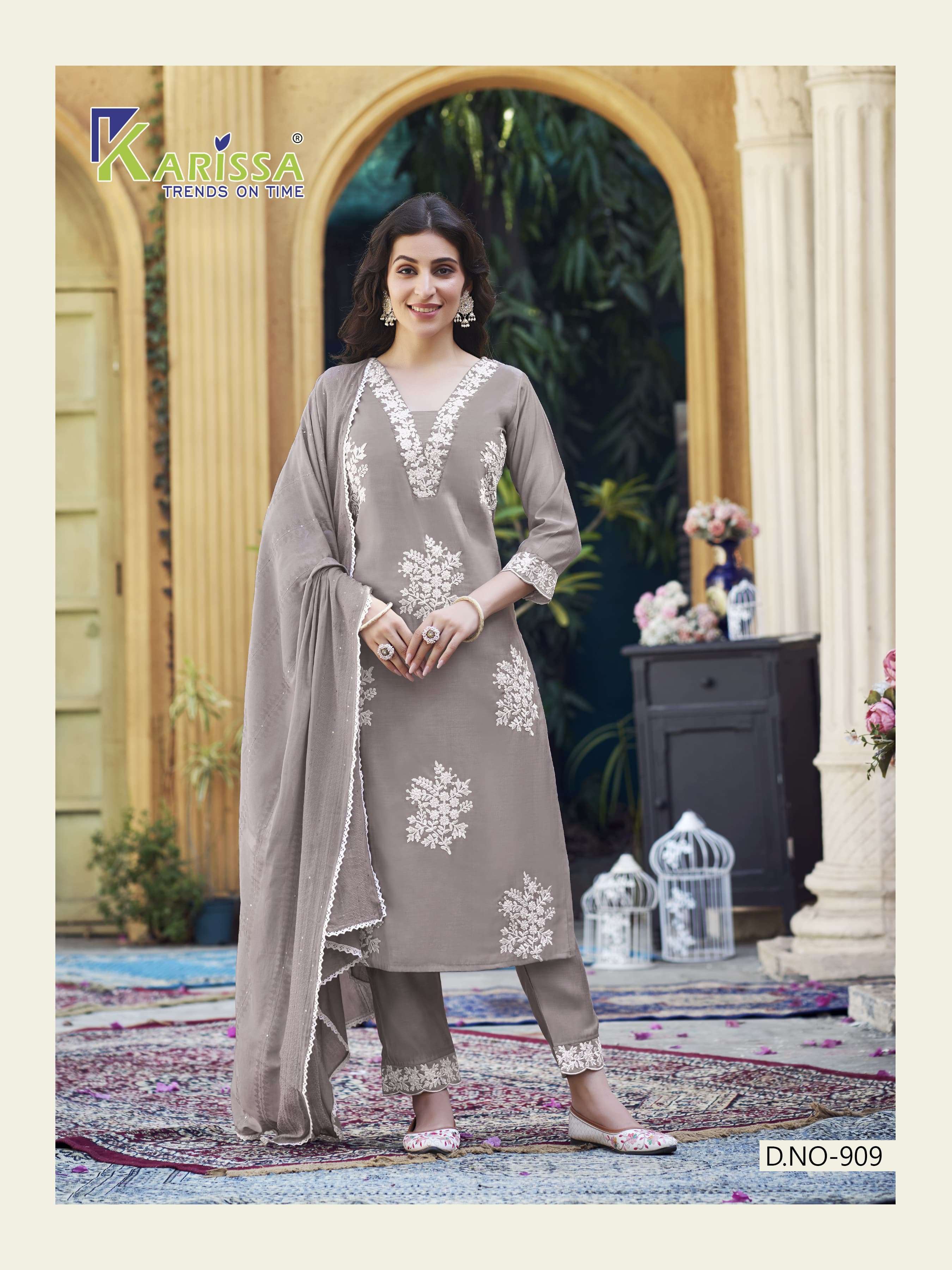 KARISSA ERIKA VISCOSE FANCY WORK LADIES KURTI COMBO SET 