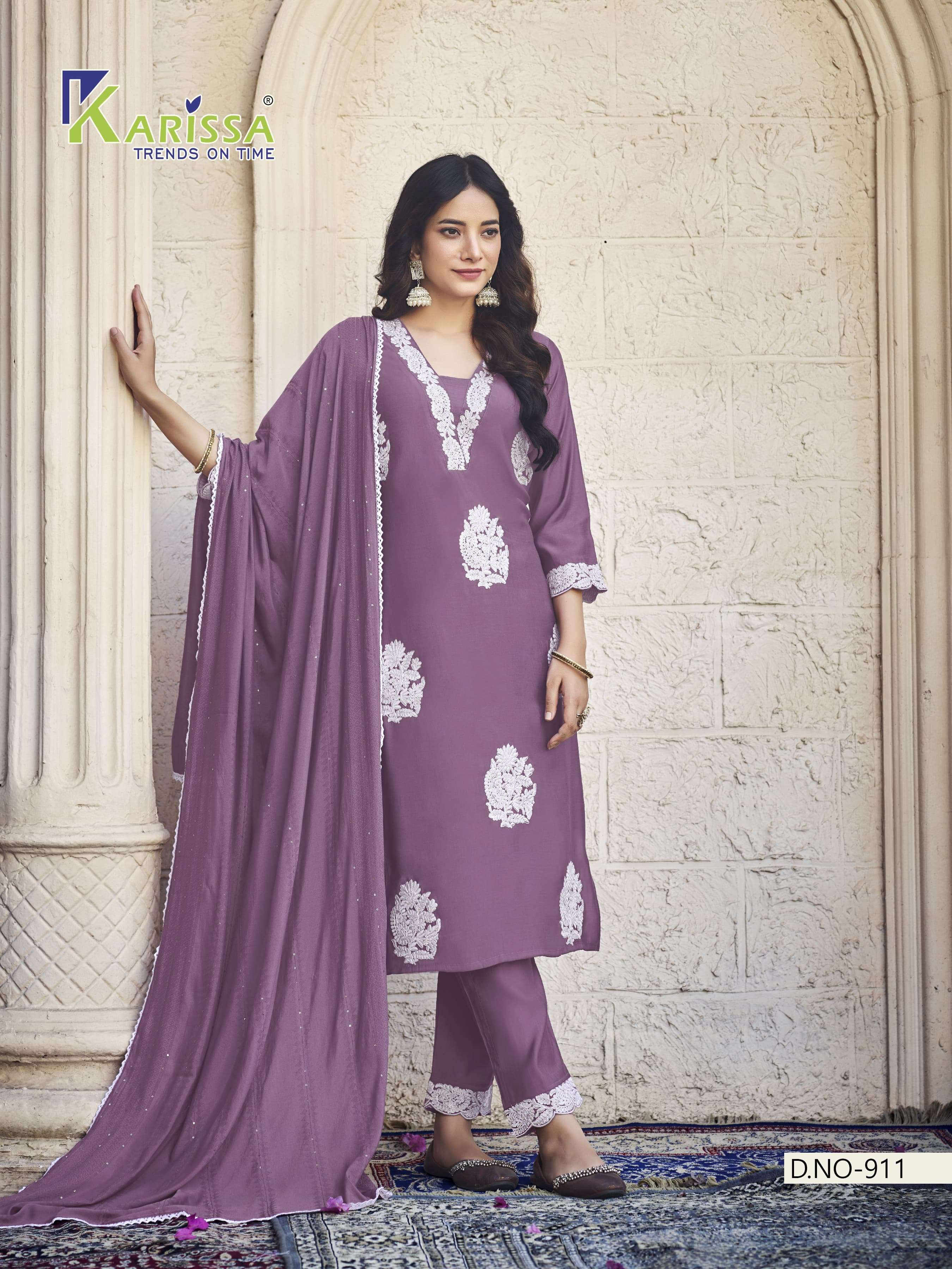 KARISSA ERIKA VISCOSE FANCY WORK LADIES KURTI COMBO SET 