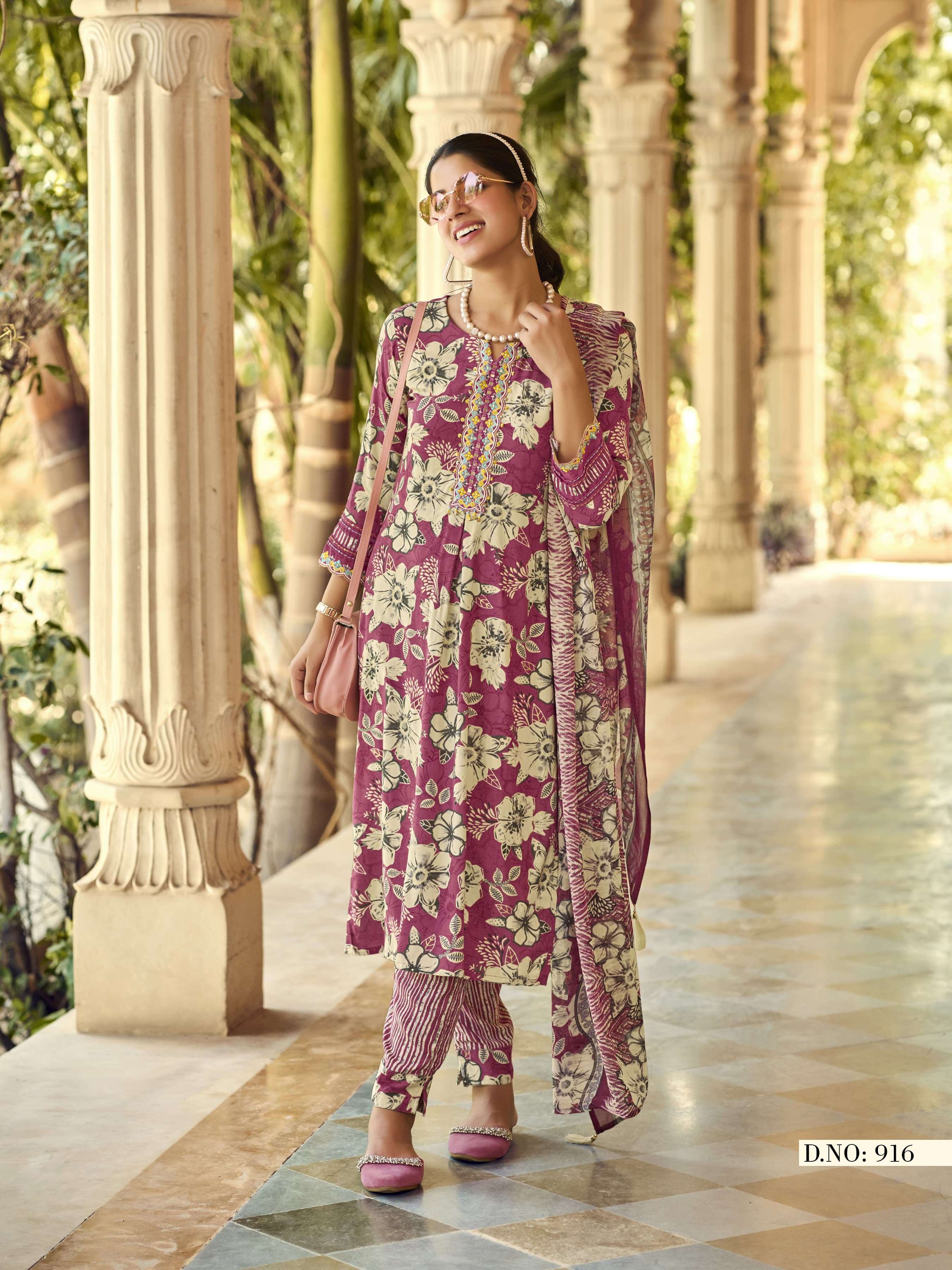 KARISSA HASEENA VOL 2 RAYON PRINTS WITH FANCY WORK KURTI COMBO SET 