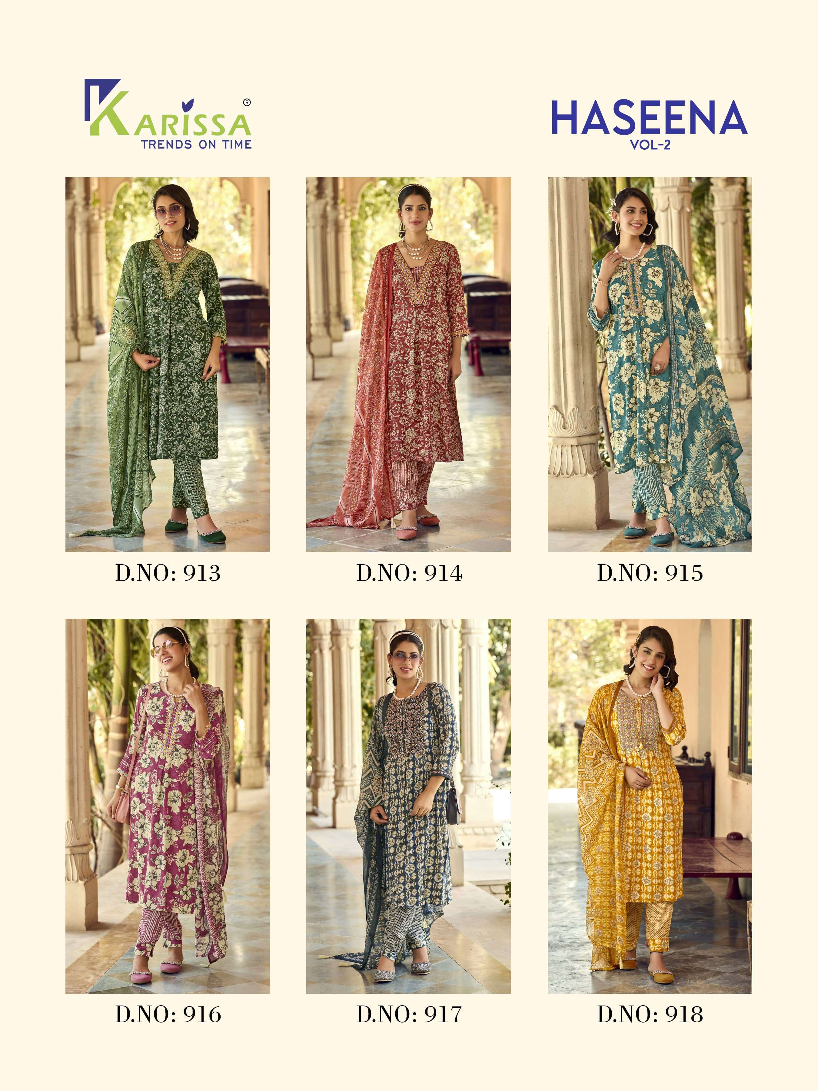 KARISSA HASEENA VOL 2 RAYON PRINTS WITH FANCY WORK KURTI COMBO SET 