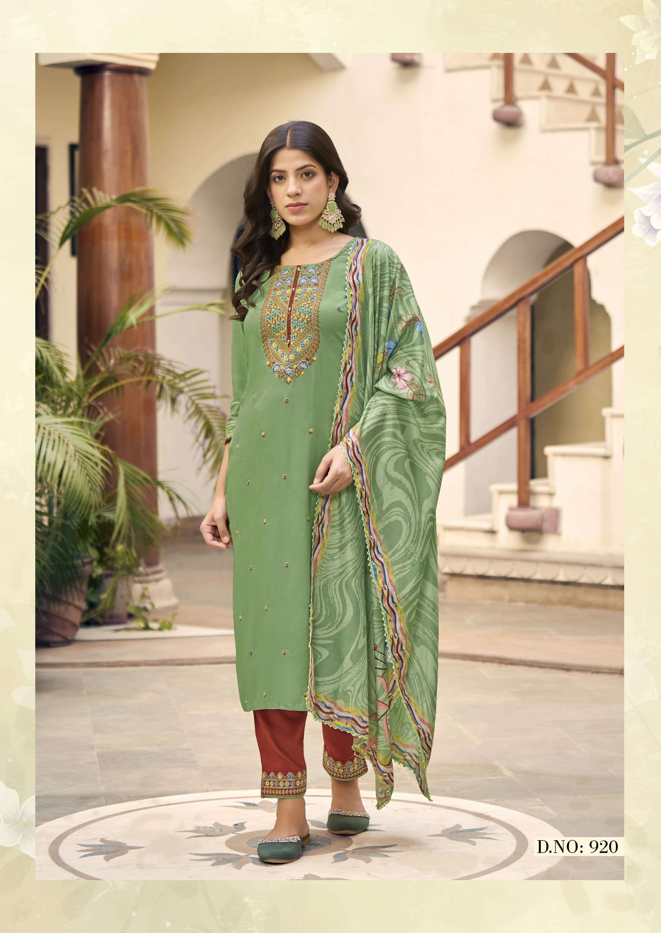 KARISSA LATIKA RAYON FANCY WORKS LADIES KURTI COMBO SET 
