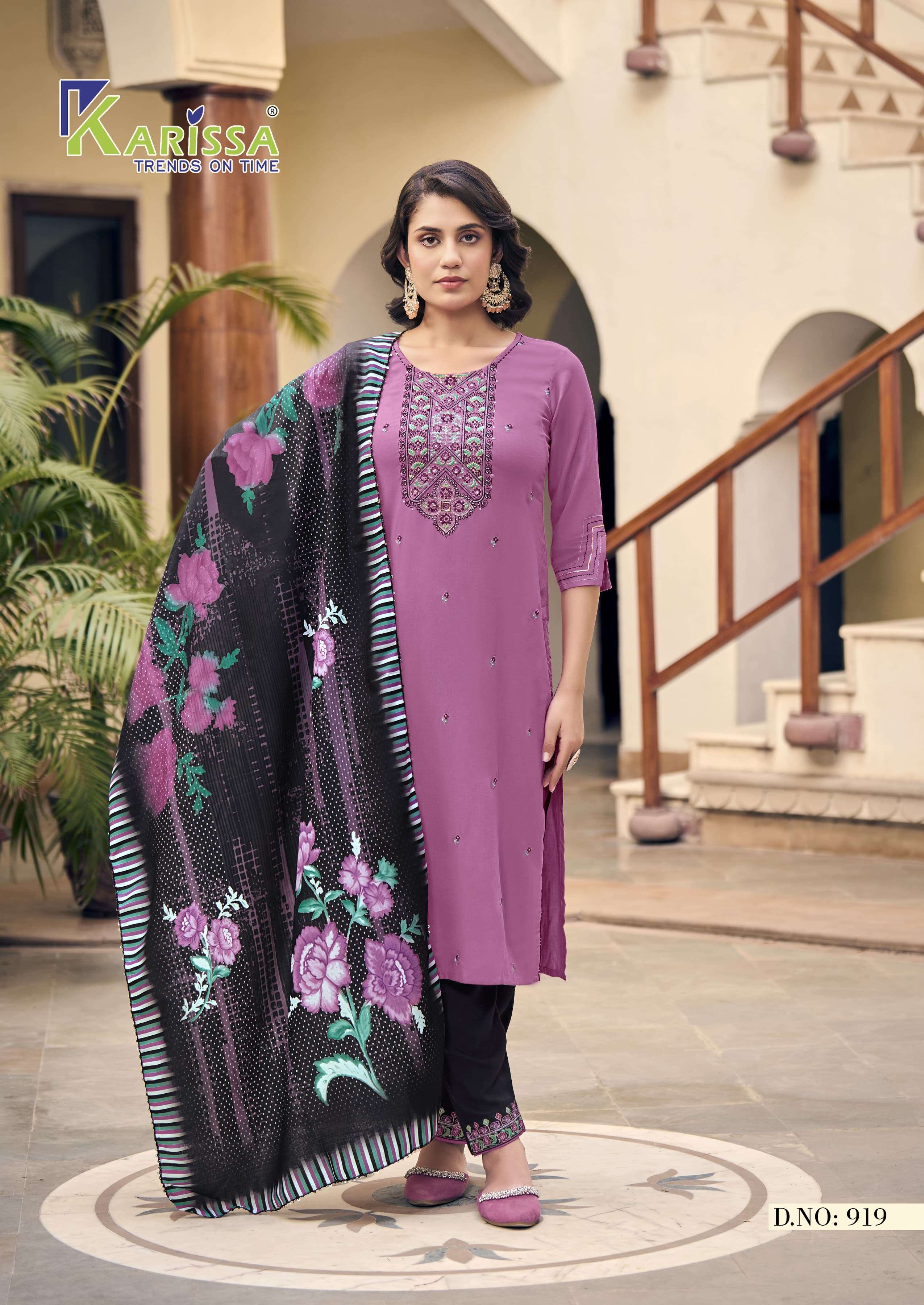 KARISSA LATIKA RAYON FANCY WORKS LADIES KURTI COMBO SET 