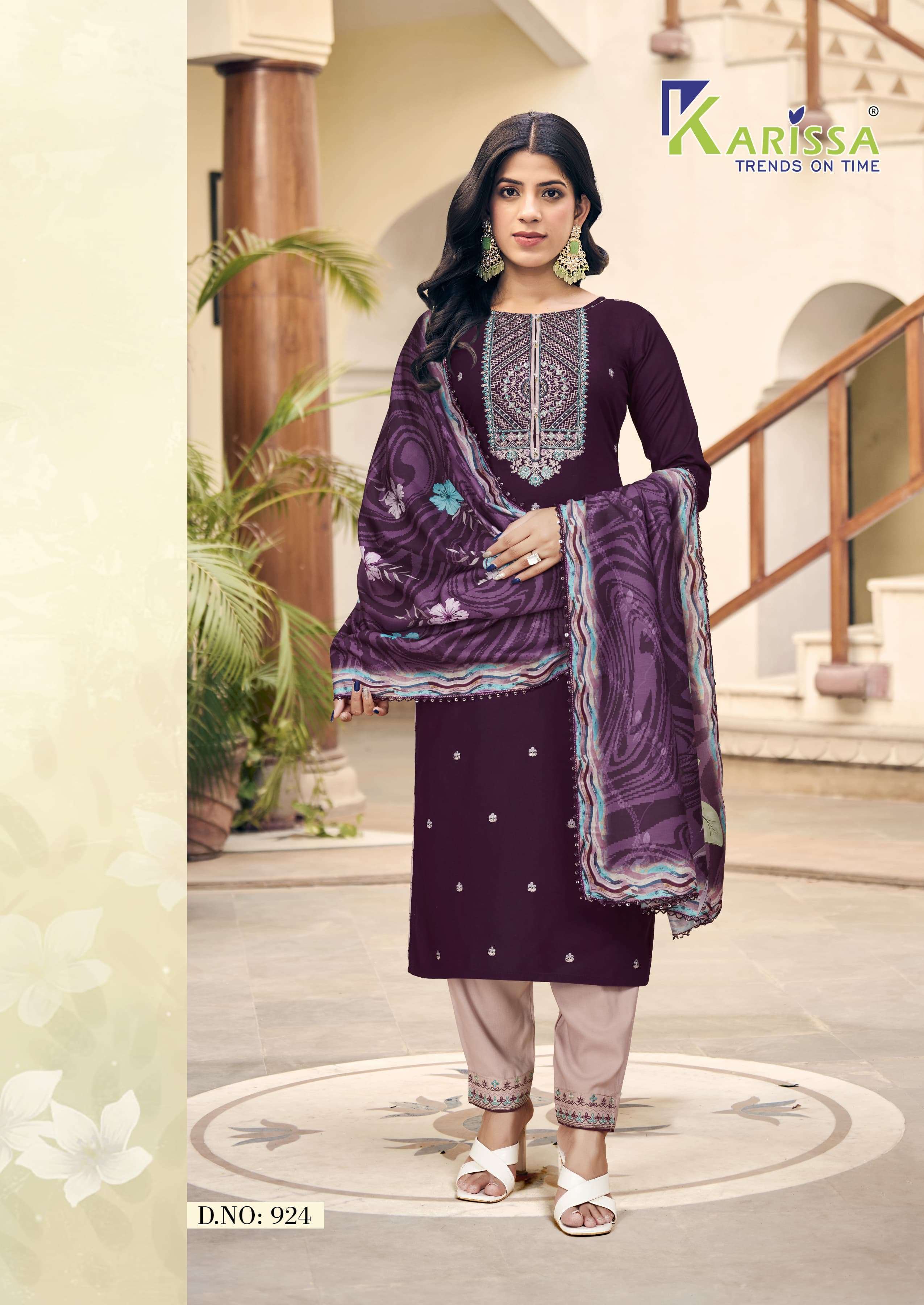 KARISSA LATIKA RAYON FANCY WORKS LADIES KURTI COMBO SET 