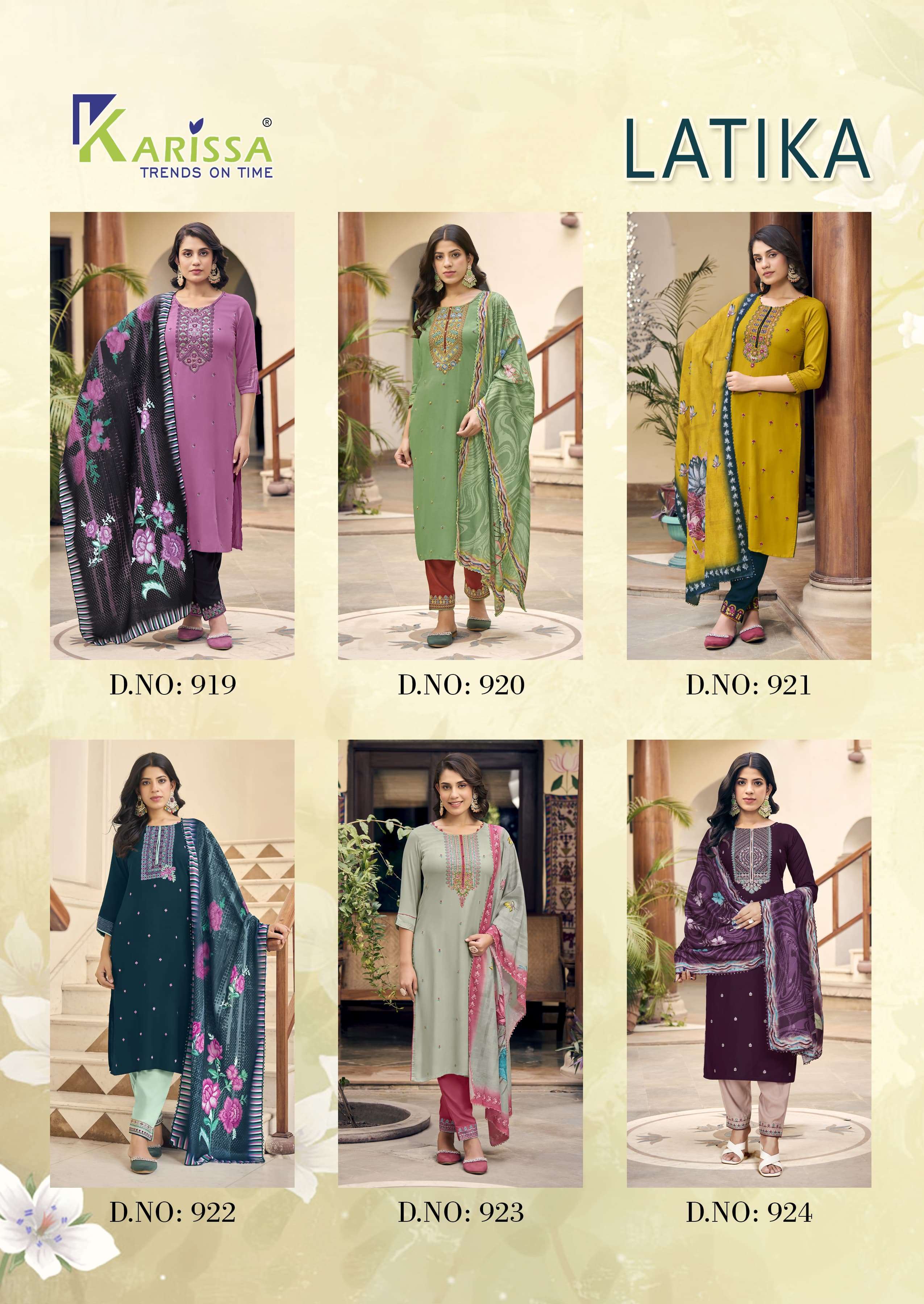 KARISSA LATIKA RAYON FANCY WORKS LADIES KURTI COMBO SET 