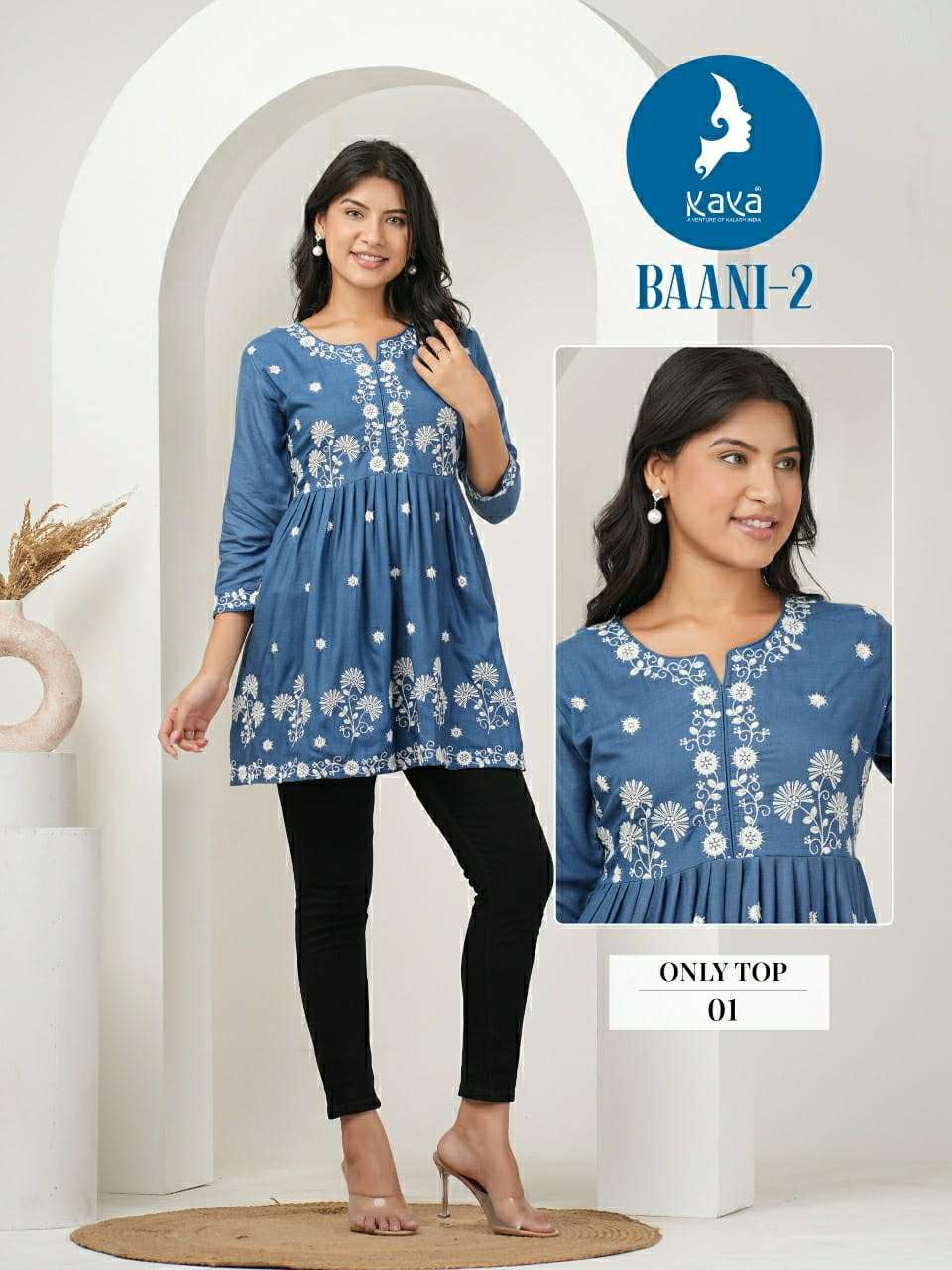 KAYA BAANI VOL 2 RAYON FANCY LUCKNOWI WORKS TOP