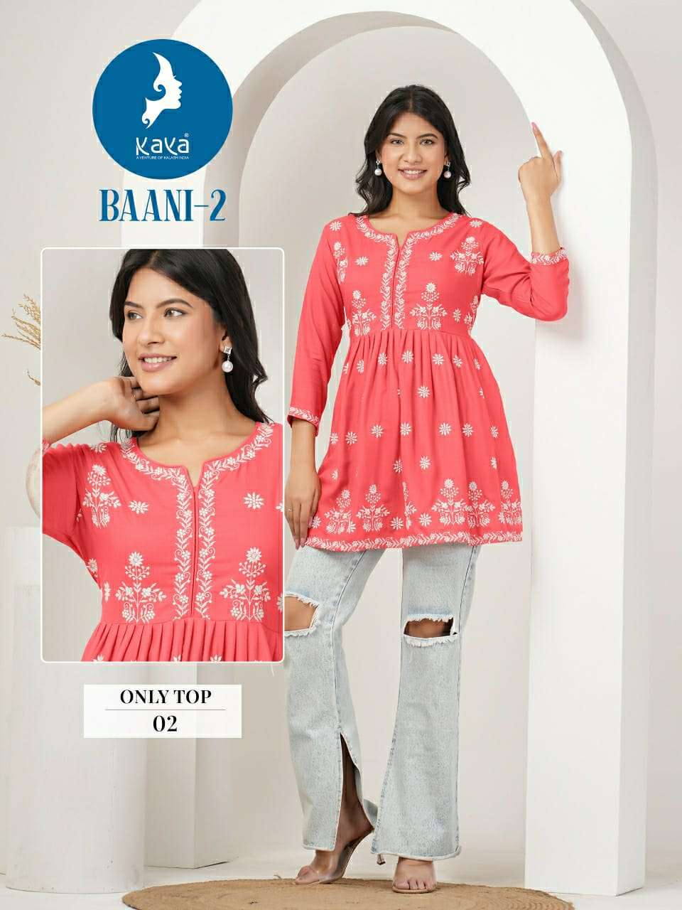 KAYA BAANI VOL 2 RAYON FANCY LUCKNOWI WORKS TOP