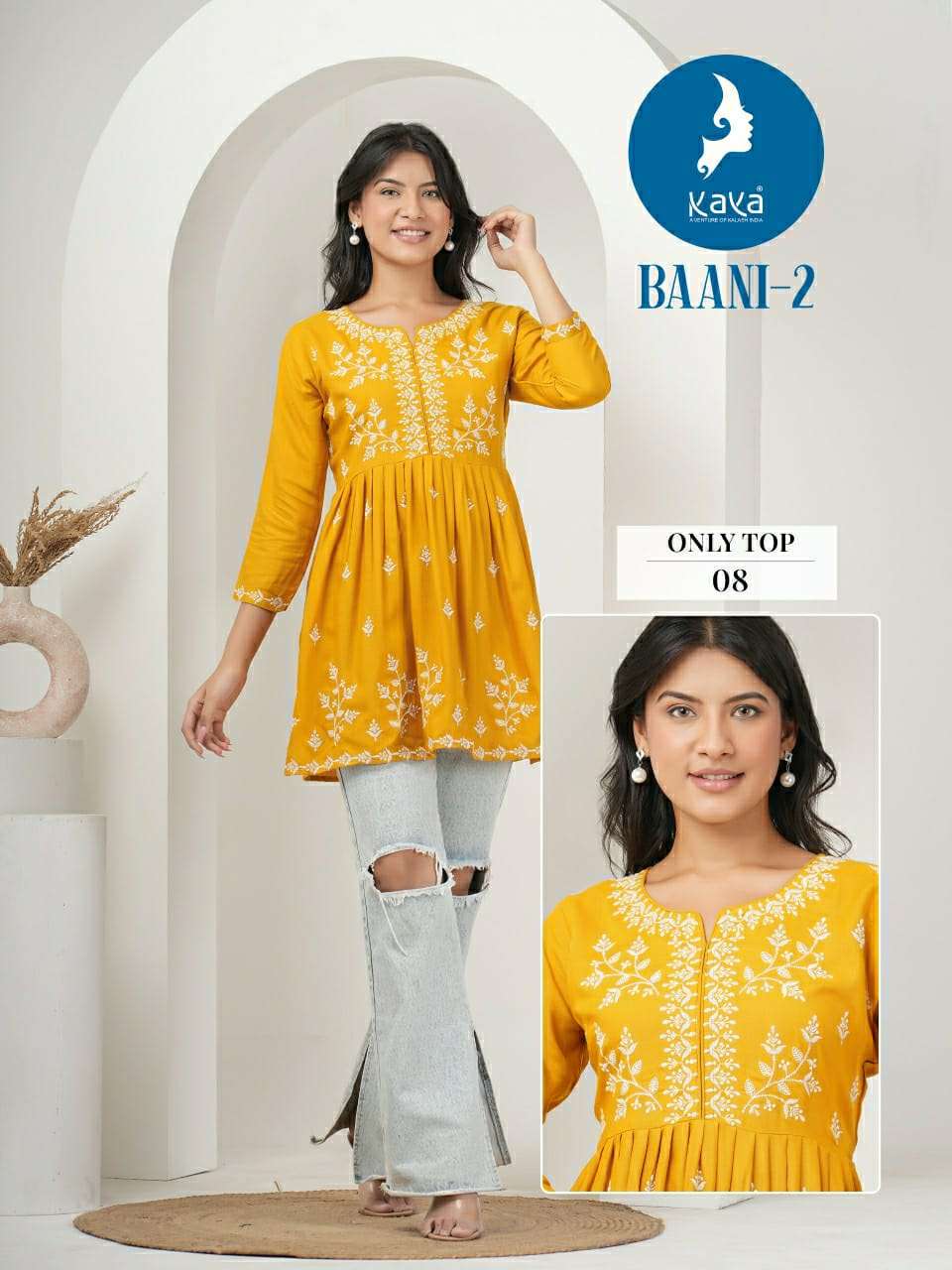KAYA BAANI VOL 2 RAYON FANCY LUCKNOWI WORKS TOP