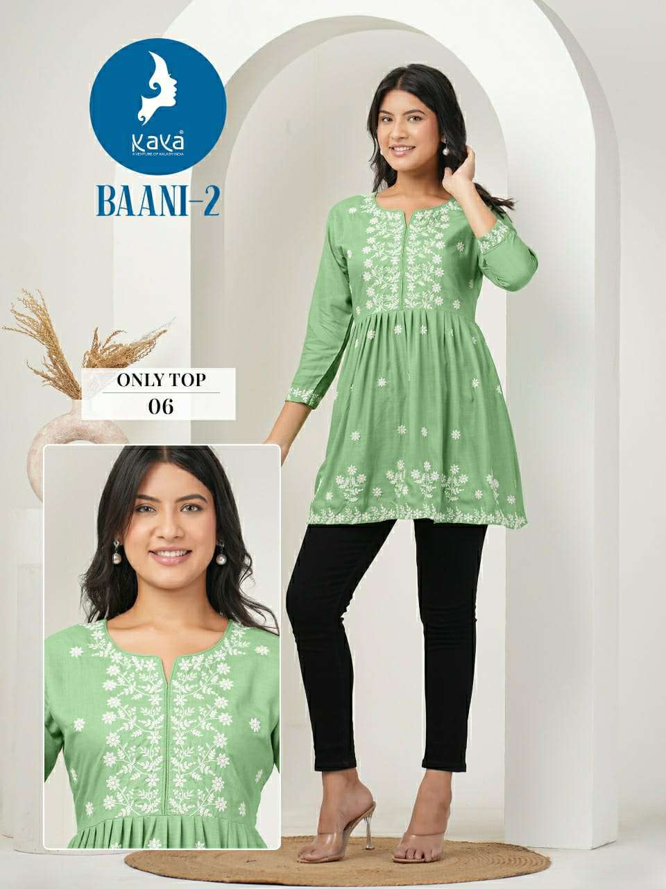KAYA BAANI VOL 2 RAYON FANCY LUCKNOWI WORKS TOP