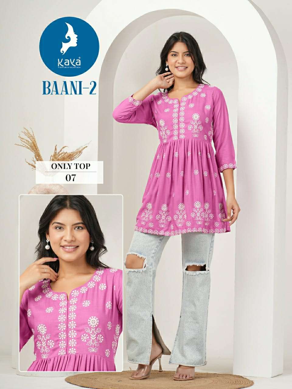 KAYA BAANI VOL 2 RAYON FANCY LUCKNOWI WORKS TOP