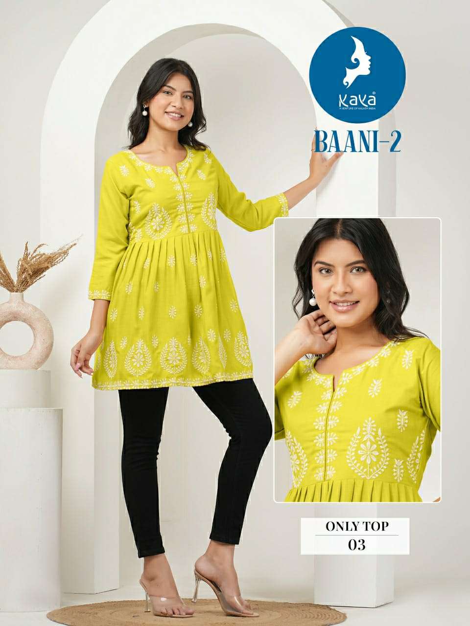 KAYA BAANI VOL 2 RAYON FANCY LUCKNOWI WORKS TOP