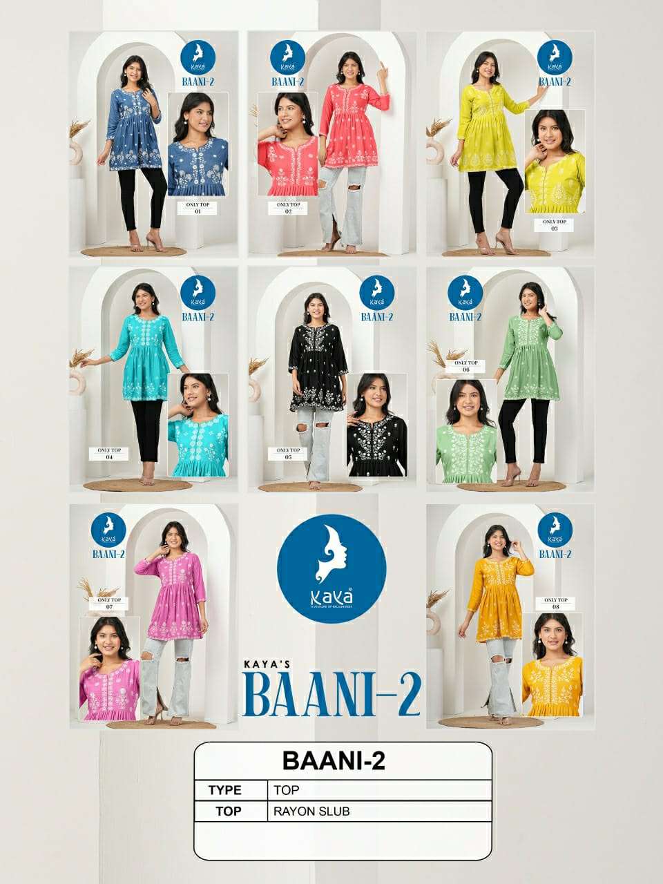 KAYA BAANI VOL 2 RAYON FANCY LUCKNOWI WORKS TOP