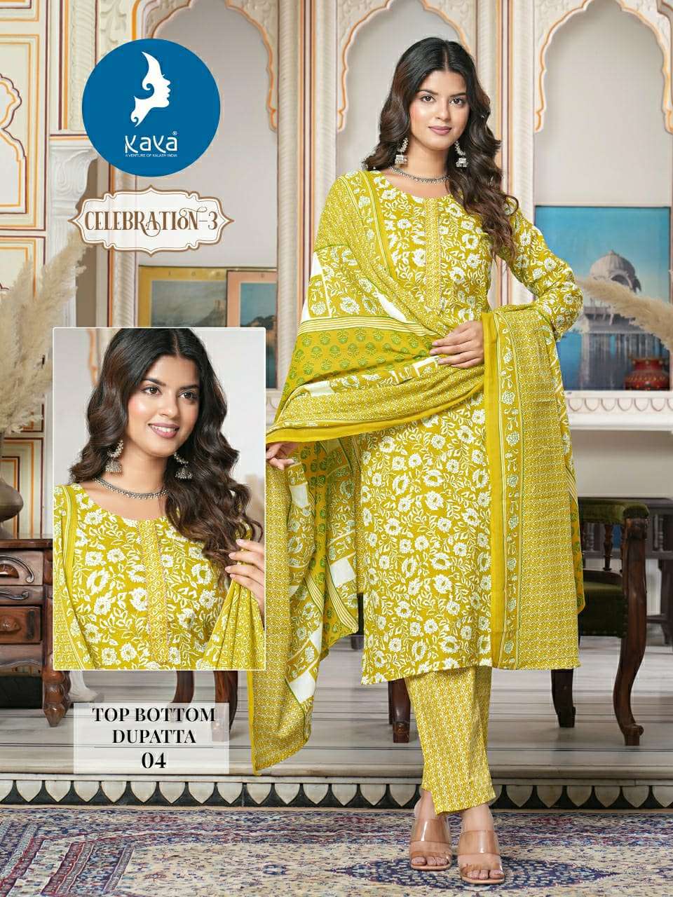 KAYA CELEBRATION VOL 3 COTTON PRINT KURTI COMBO SET 