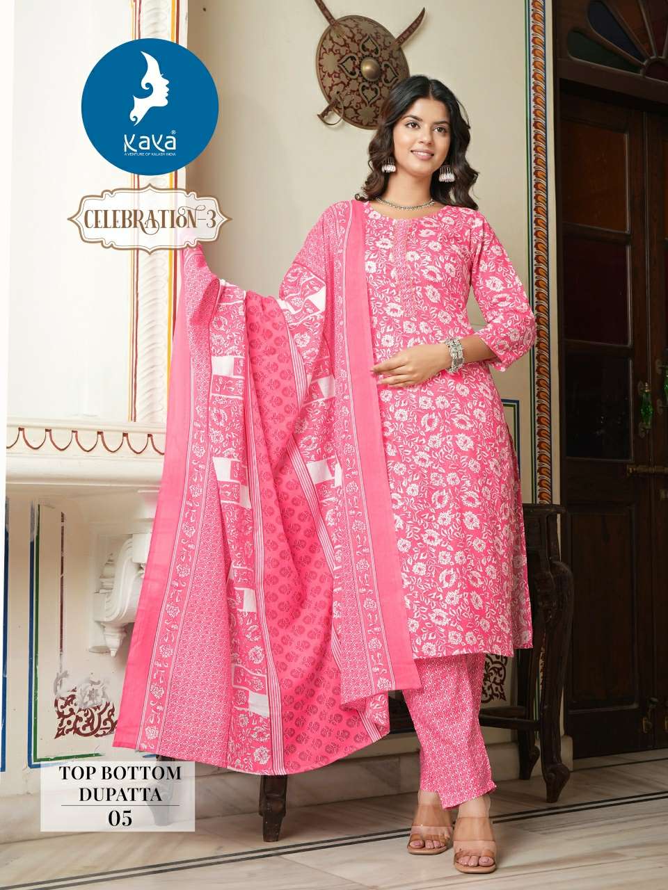 KAYA CELEBRATION VOL 3 COTTON PRINT KURTI COMBO SET 