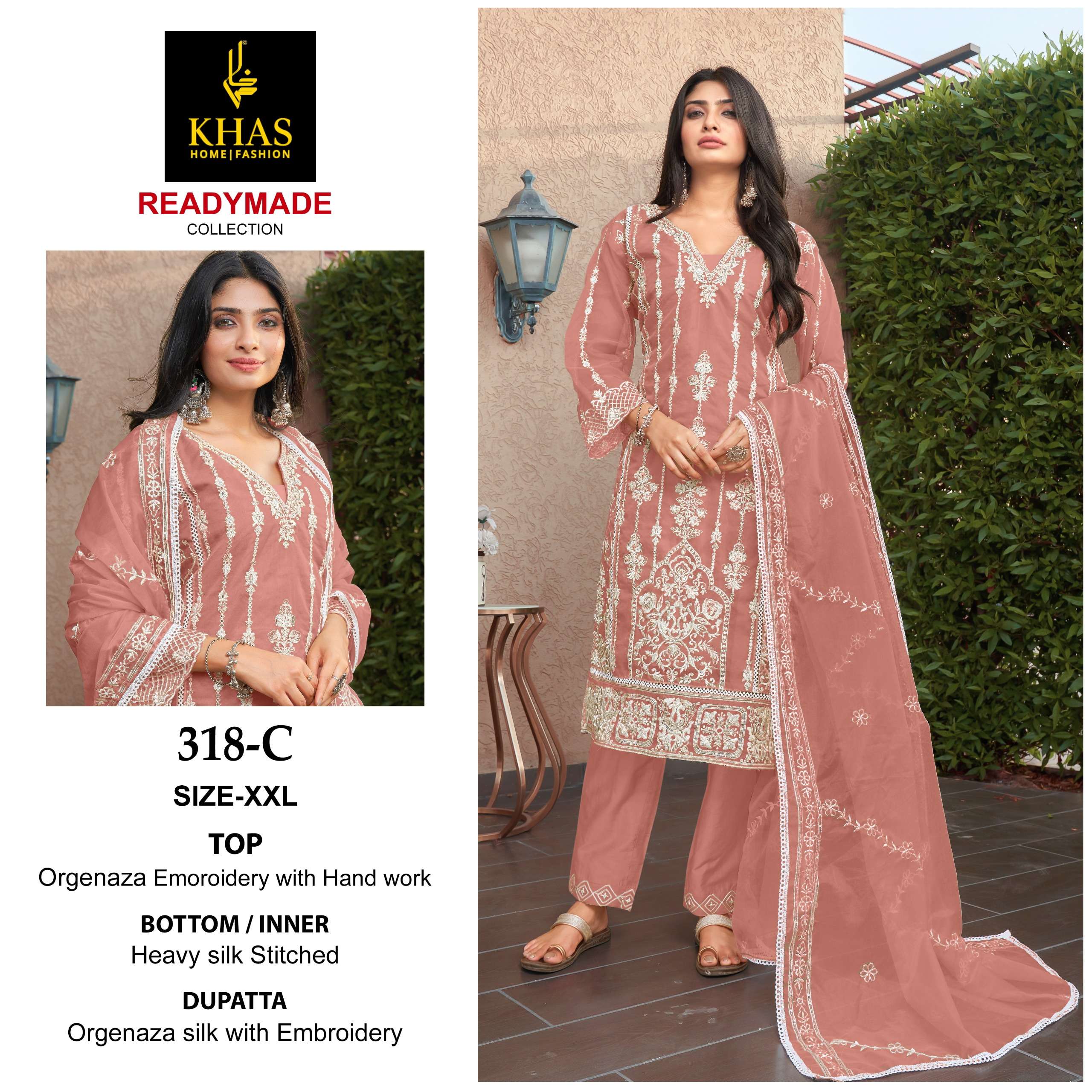 KHAS FASHION D NO 318 ORGANZA BEAUTIFUL DESIGNER SUIT