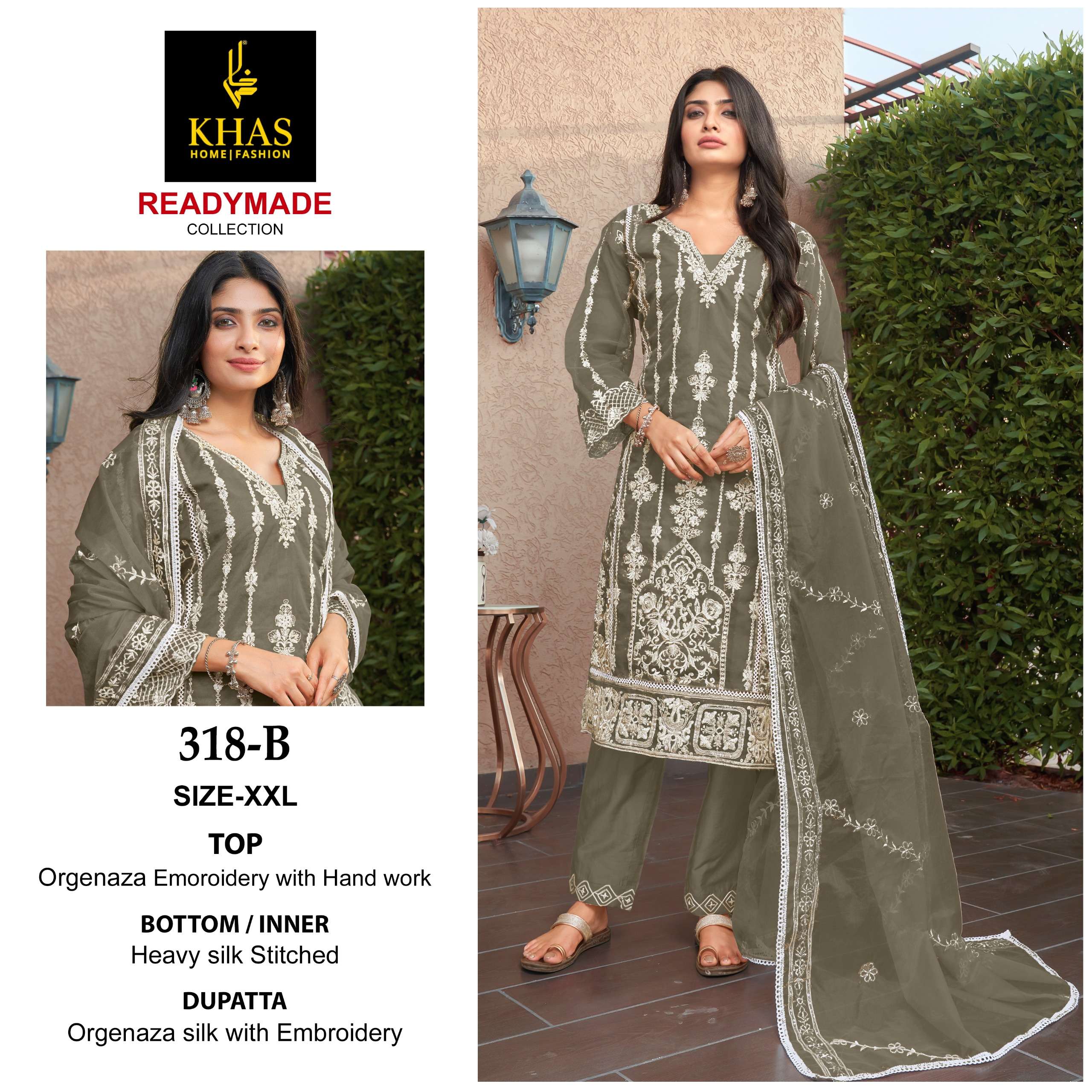 KHAS FASHION D NO 318 ORGANZA BEAUTIFUL DESIGNER SUIT