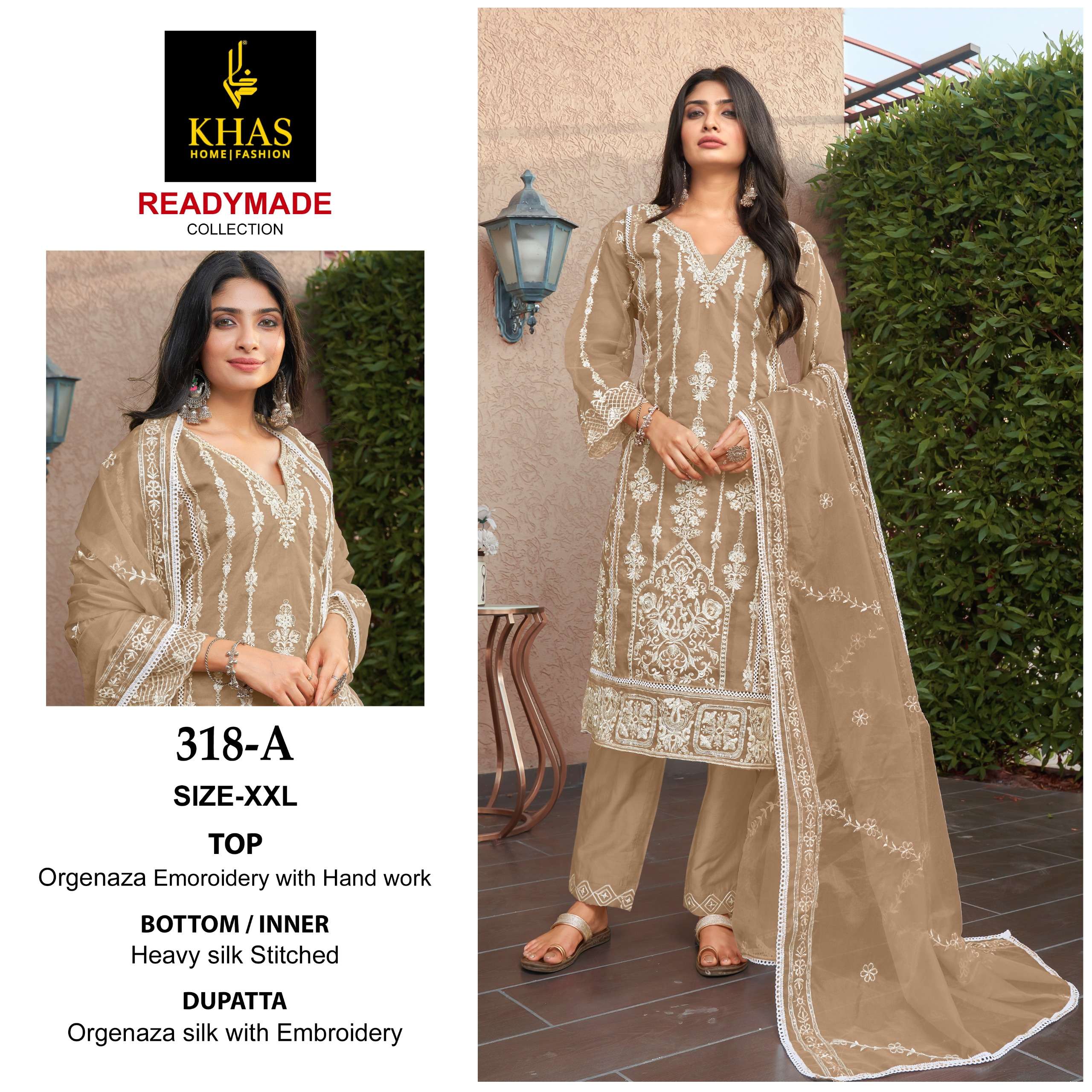 KHAS FASHION D NO 318 ORGANZA BEAUTIFUL DESIGNER SUIT