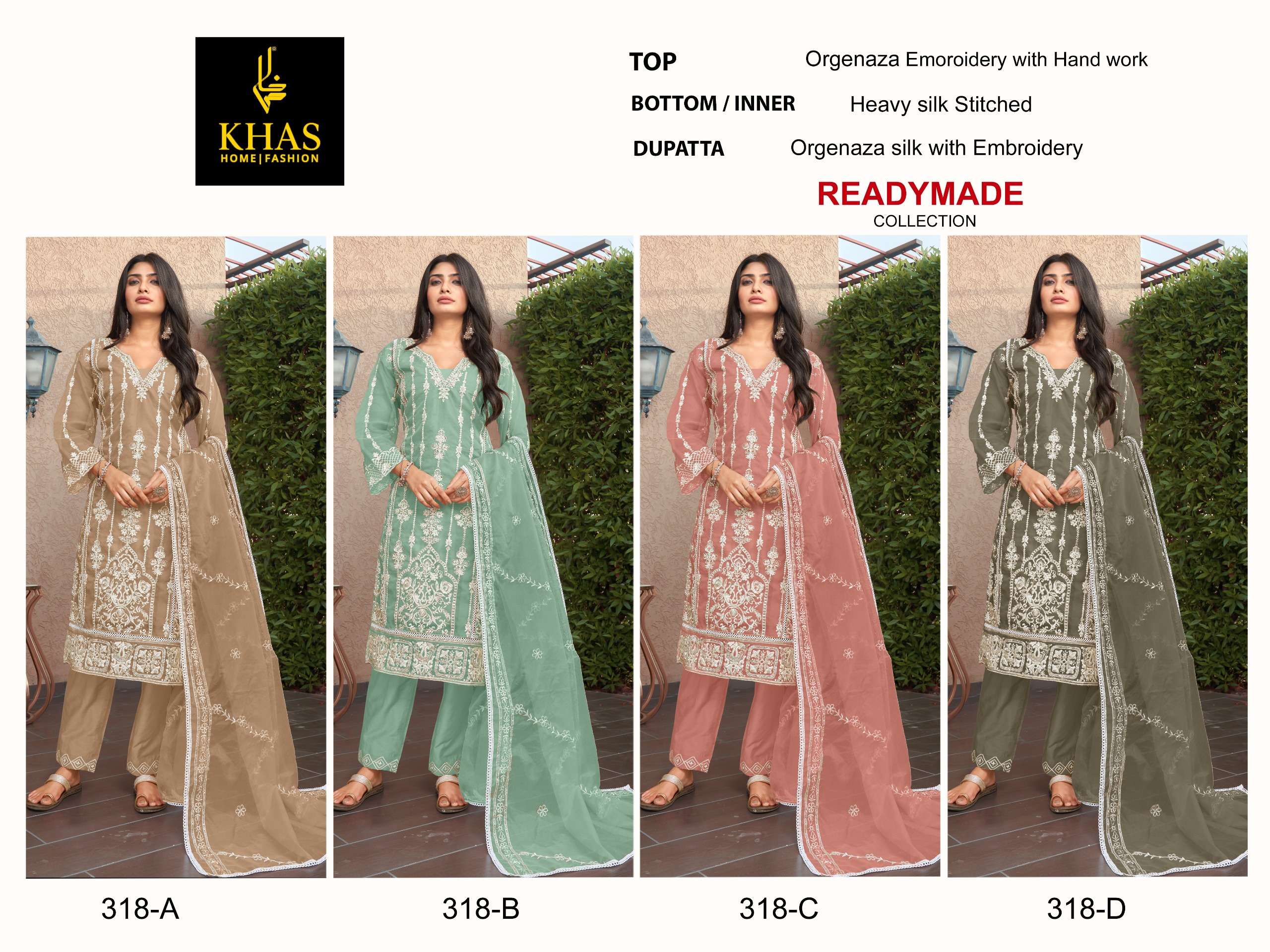 KHAS FASHION D NO 318 ORGANZA BEAUTIFUL DESIGNER SUIT