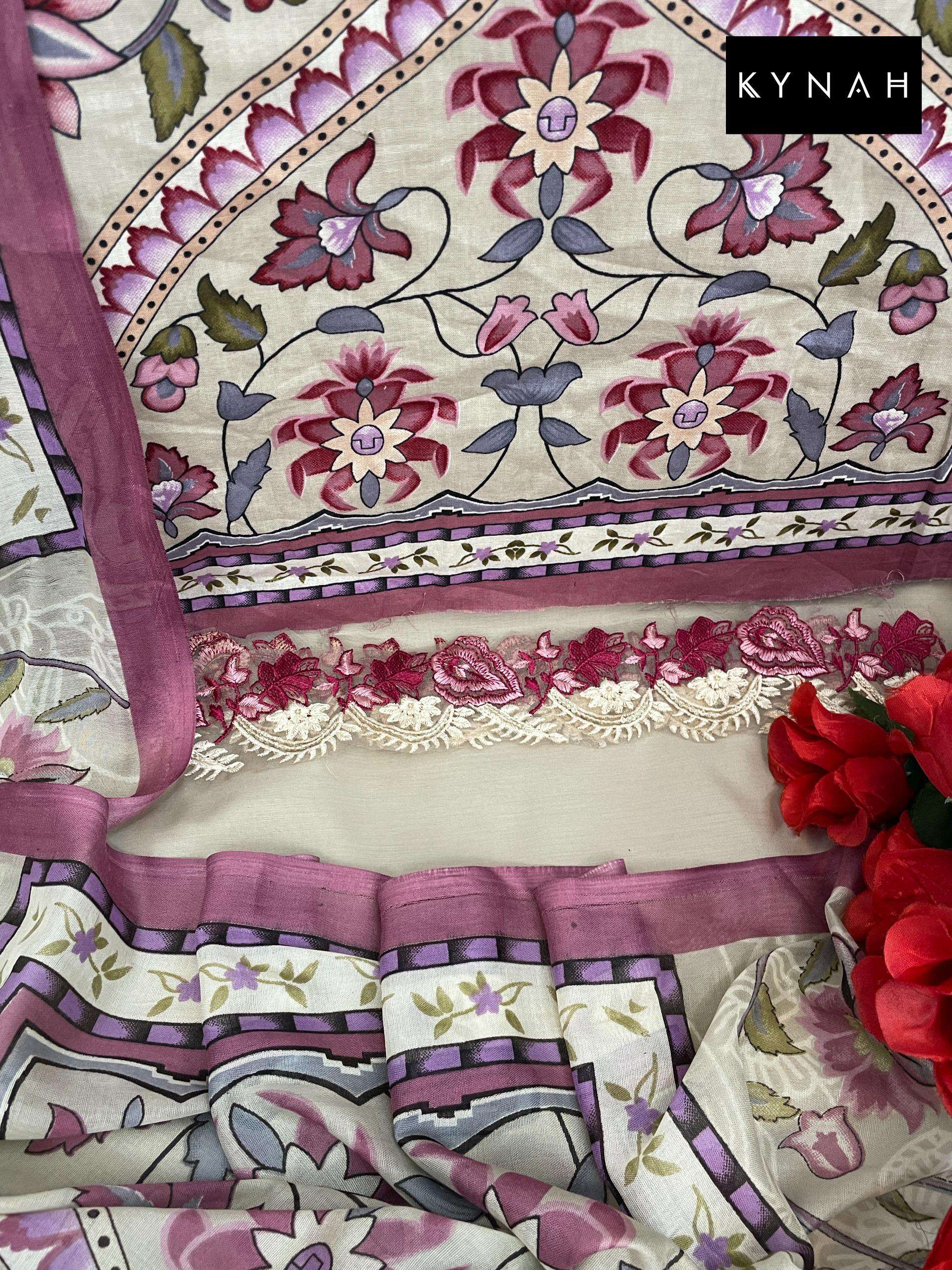 KYNAH D NO 2163 LAWN COTTON FANCY EMBROIDERY SALWAR KAMEEZ 