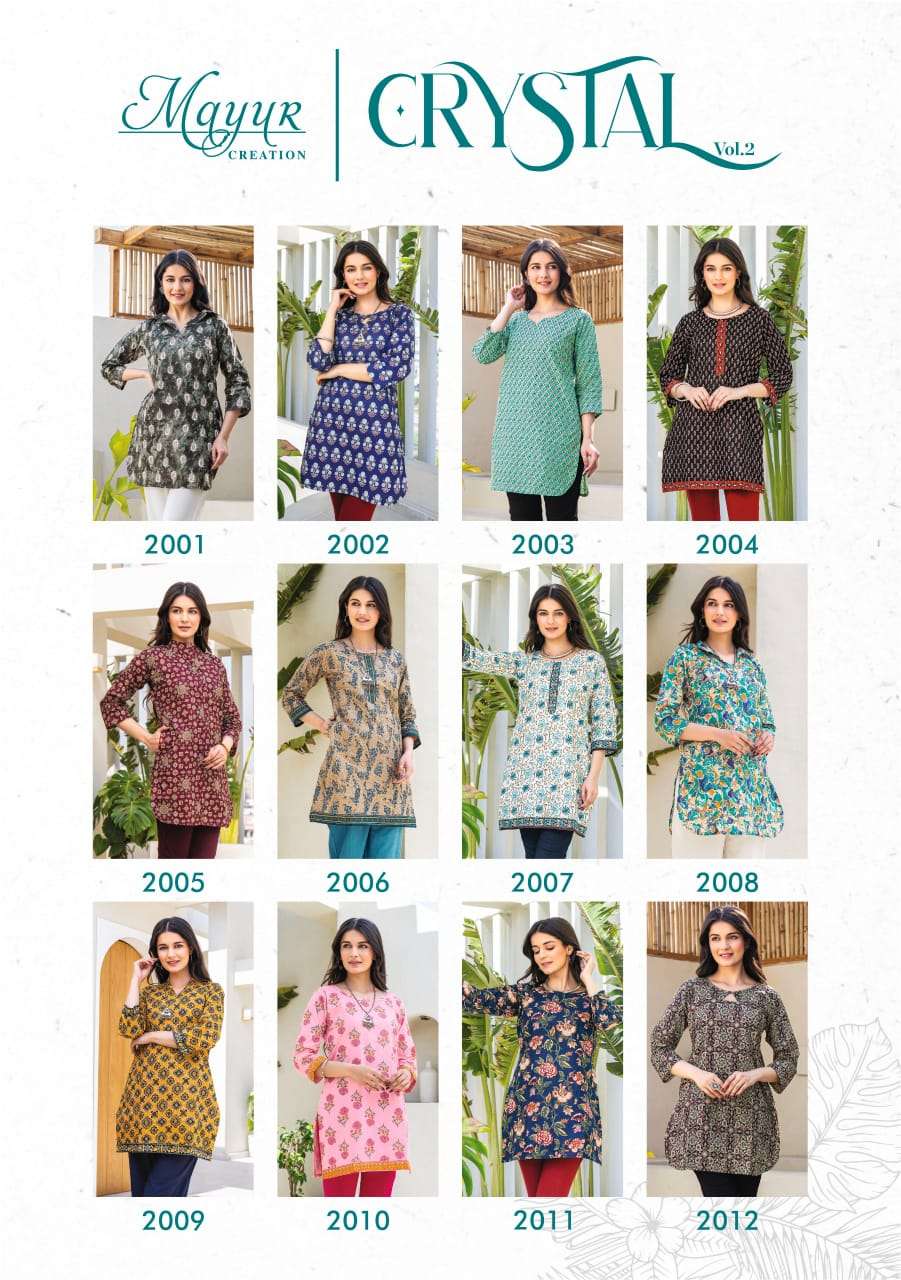 MAYUR CREATION CRYSTAL VOL 2 COTTON PRINTED SHORT KURTI