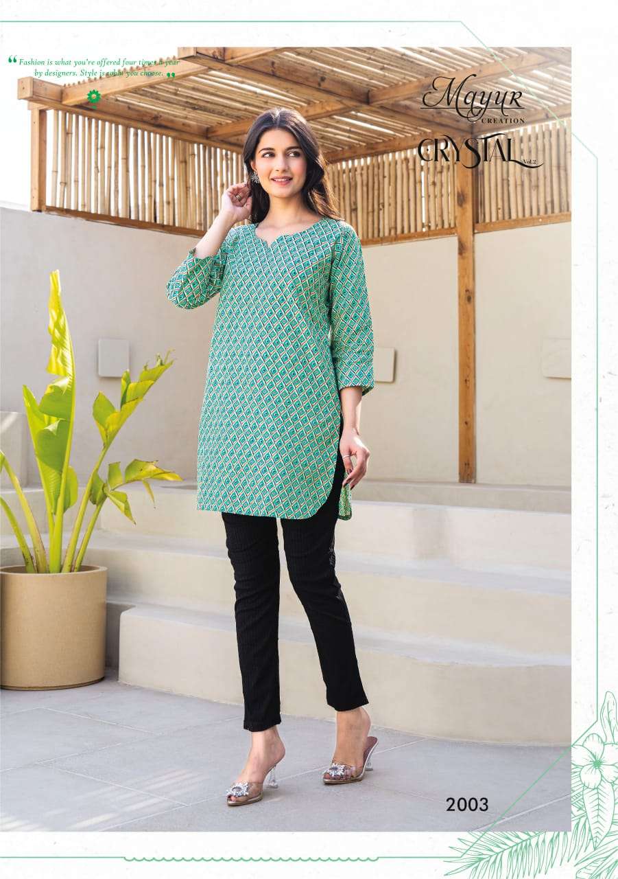 MAYUR CREATION CRYSTAL VOL 2 COTTON PRINTED SHORT KURTI