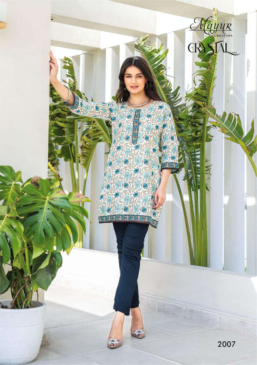 MAYUR CREATION CRYSTAL VOL 2 COTTON PRINTED SHORT KURTI