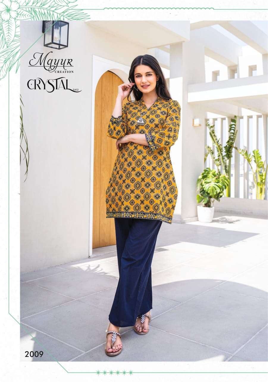 MAYUR CREATION CRYSTAL VOL 2 COTTON PRINTED SHORT KURTI