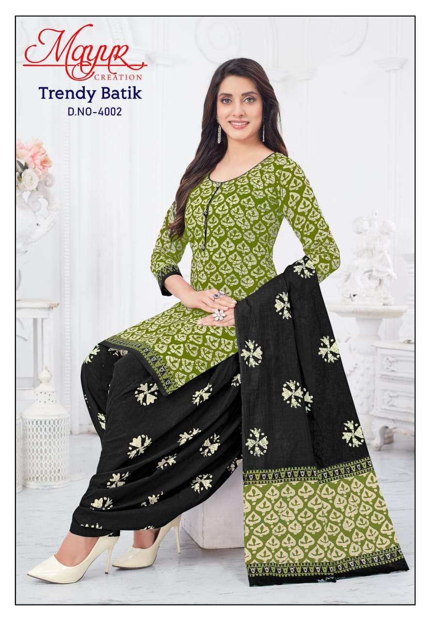 MAYUR CREATION TRENDY BATIK VOL 4 COTTON SALWAR SUIT