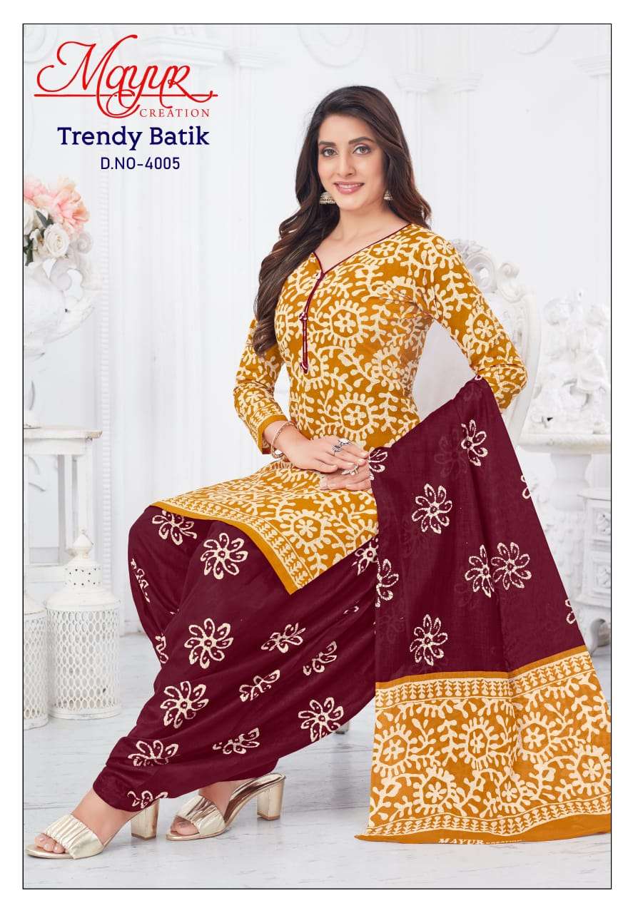 MAYUR CREATION TRENDY BATIK VOL 4 COTTON SALWAR SUIT
