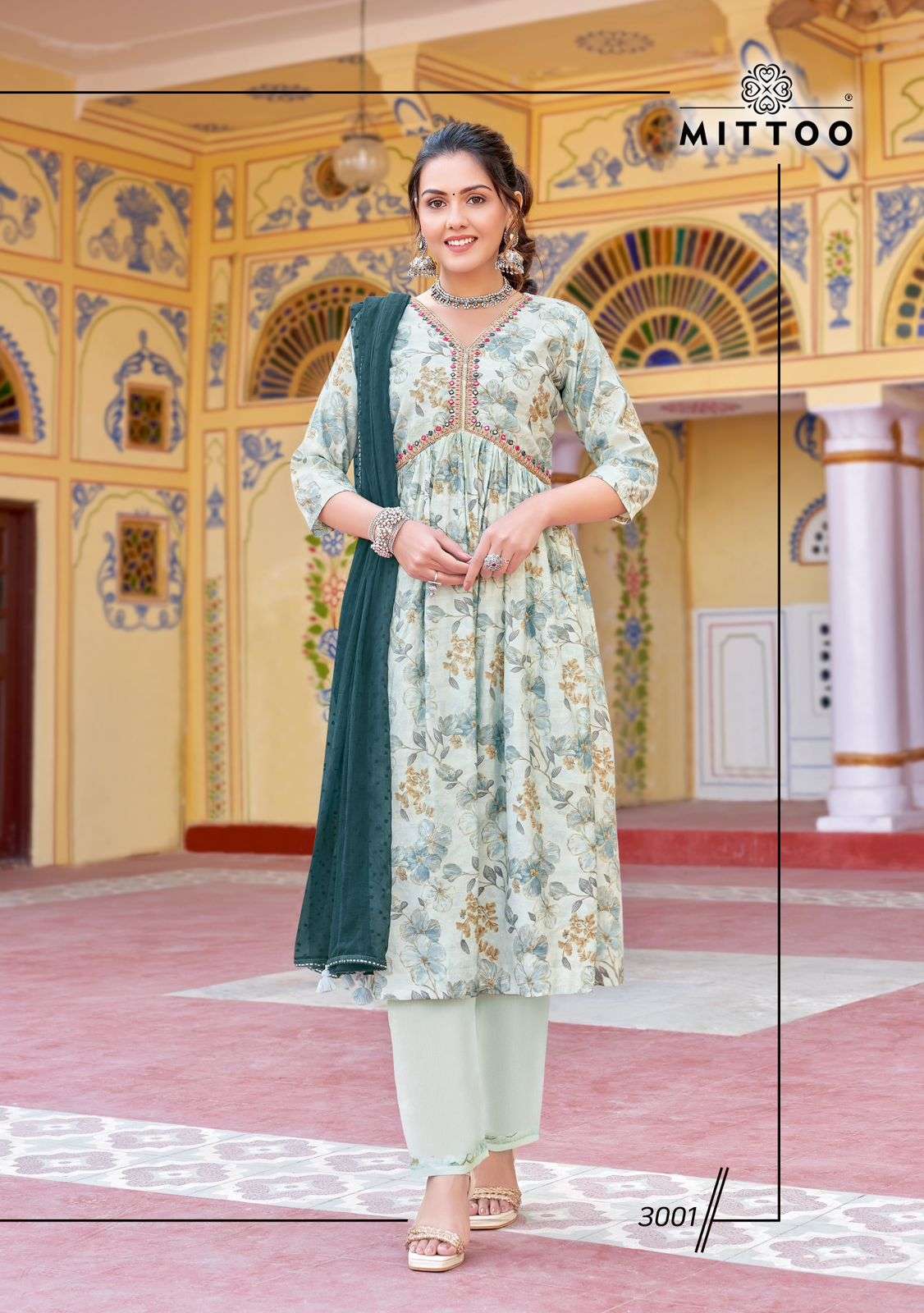 MITTOO NAYANTARA FANCY DESIGNER ALIA CUT PATTERN KURTI COMBO SET 