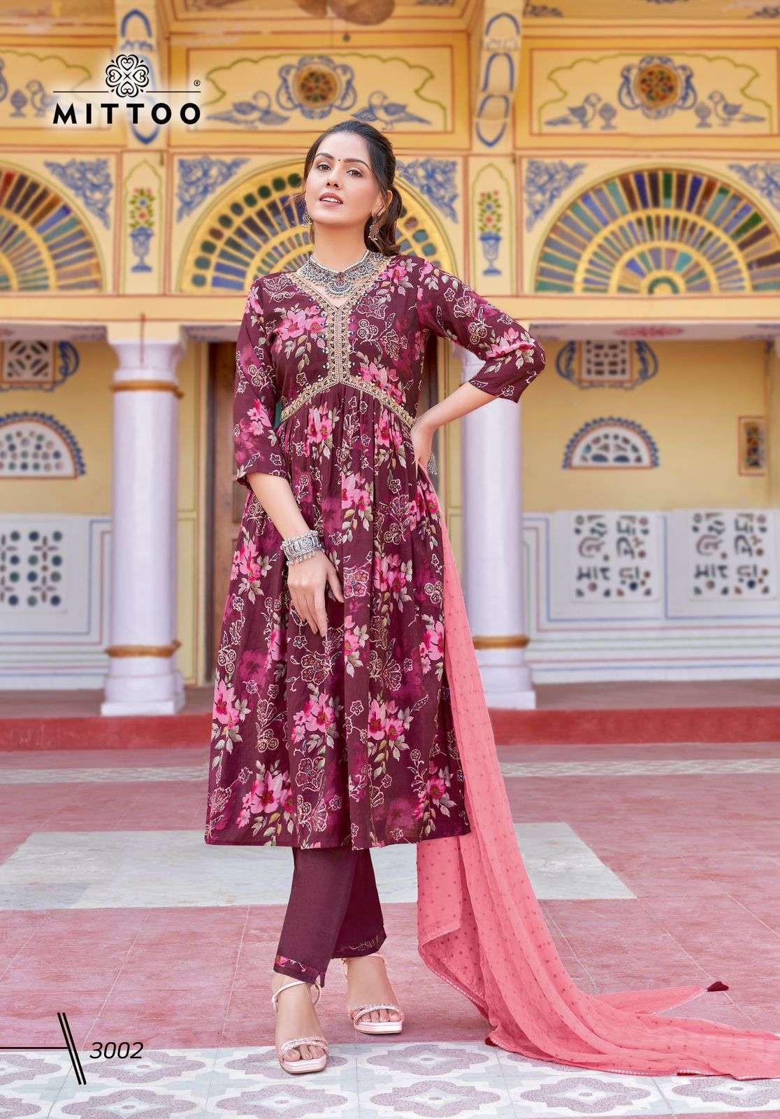 MITTOO NAYANTARA FANCY DESIGNER ALIA CUT PATTERN KURTI COMBO SET 