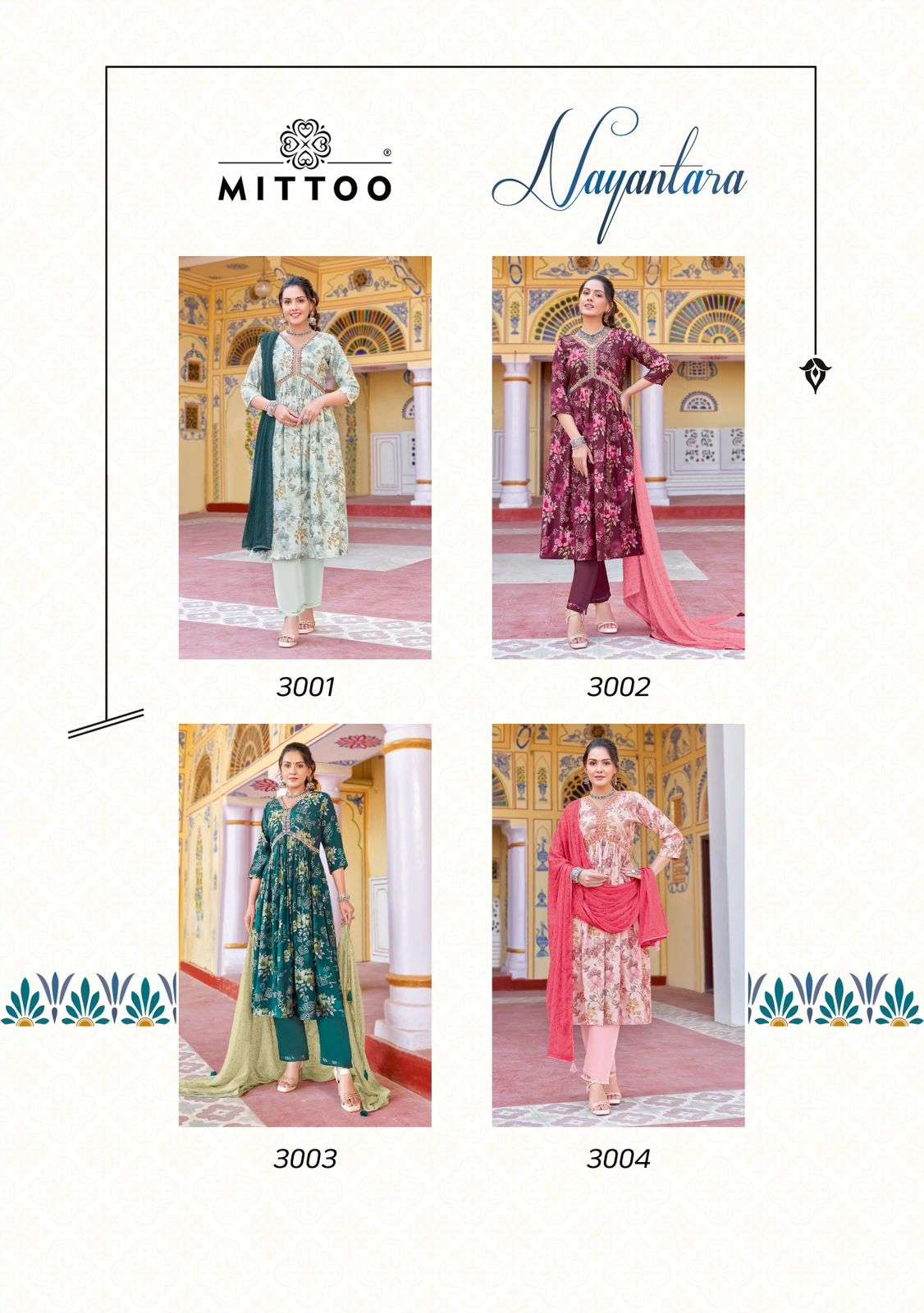 MITTOO NAYANTARA FANCY DESIGNER ALIA CUT PATTERN KURTI COMBO SET 