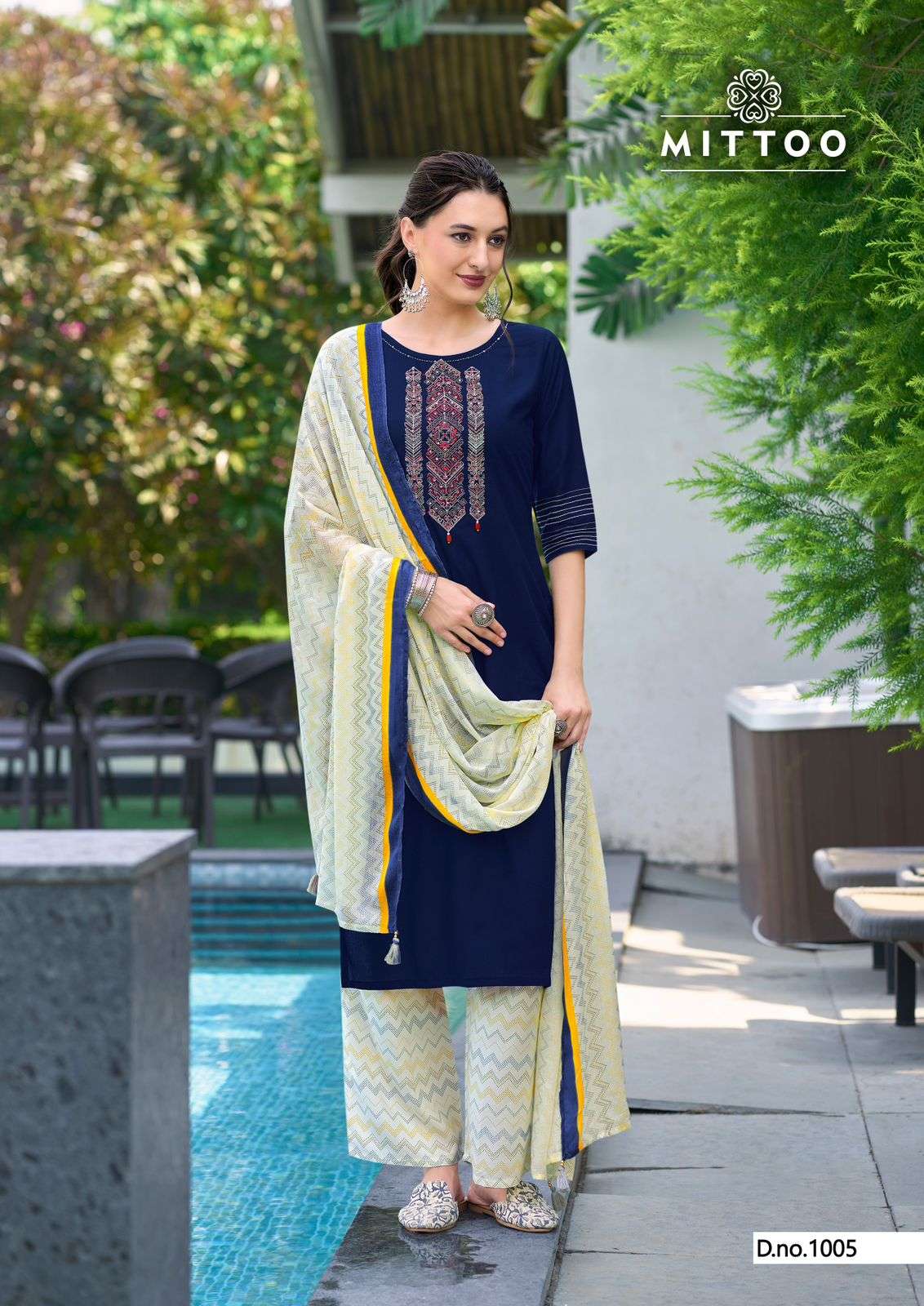 MITTOO SAMREEN RAYON FANCY HAND WORKS KURTI COMBO SET 