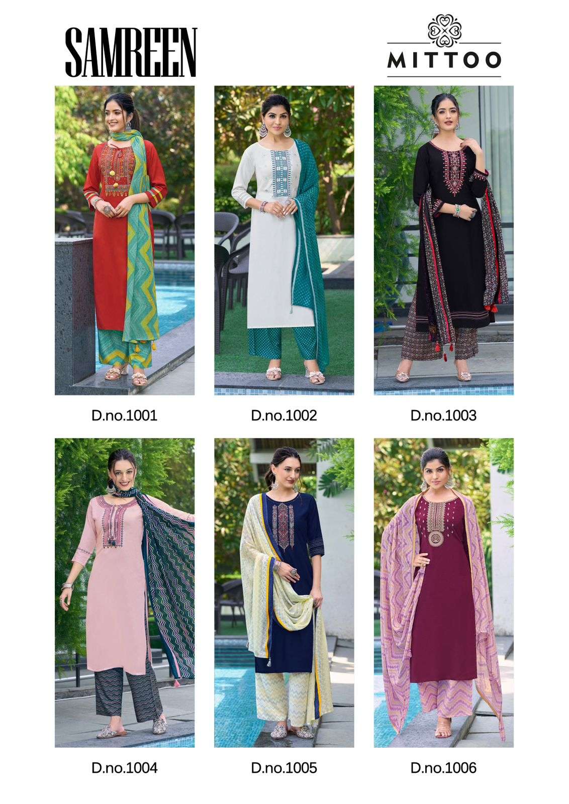MITTOO SAMREEN RAYON FANCY HAND WORKS KURTI COMBO SET 