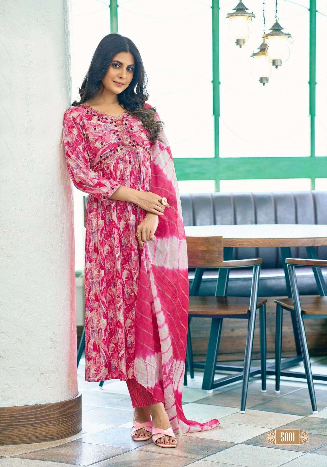 MYSTIC 9 POOJA VOL 5 FANCY ALIA CUT PATTERN KURTI COMBO SET 