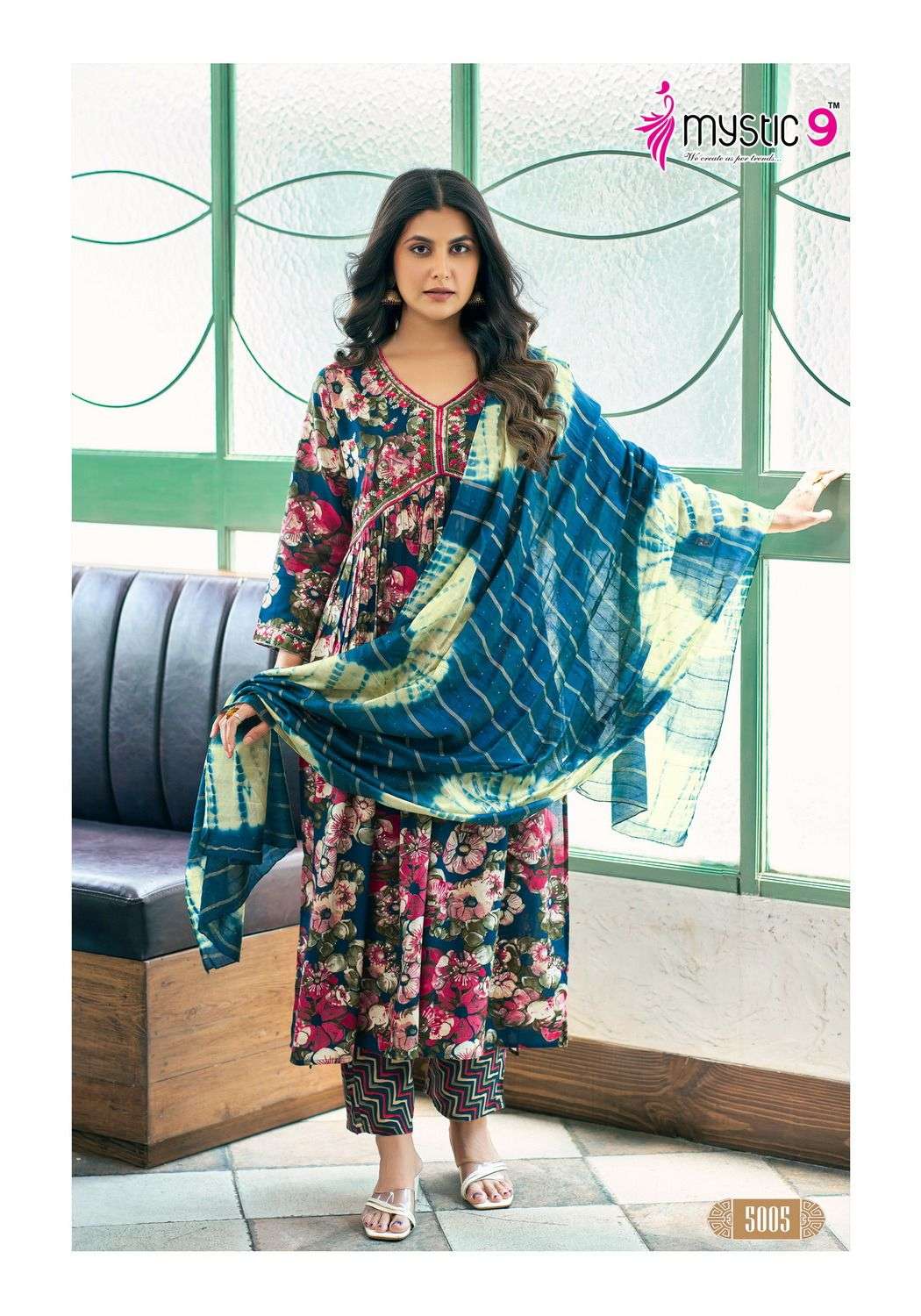 MYSTIC 9 POOJA VOL 5 FANCY ALIA CUT PATTERN KURTI COMBO SET 