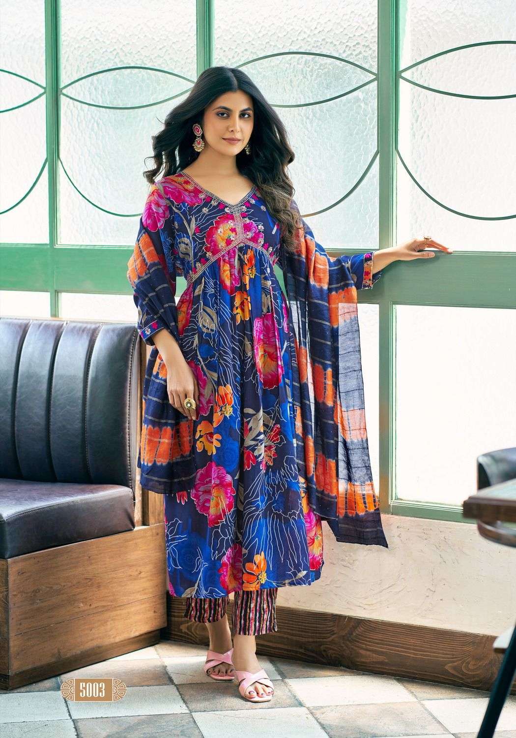 MYSTIC 9 POOJA VOL 5 FANCY ALIA CUT PATTERN KURTI COMBO SET 
