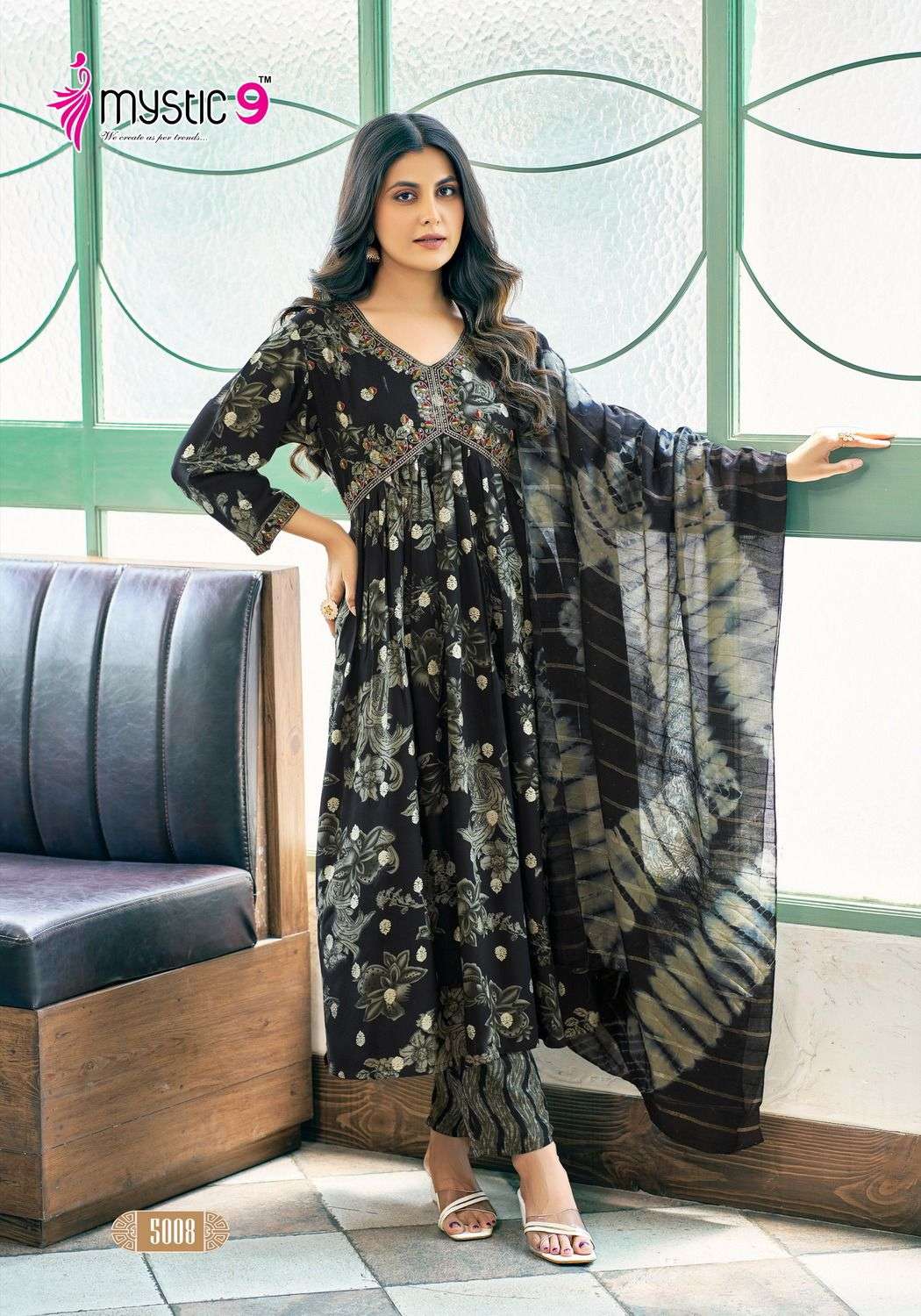 MYSTIC 9 POOJA VOL 5 FANCY ALIA CUT PATTERN KURTI COMBO SET 