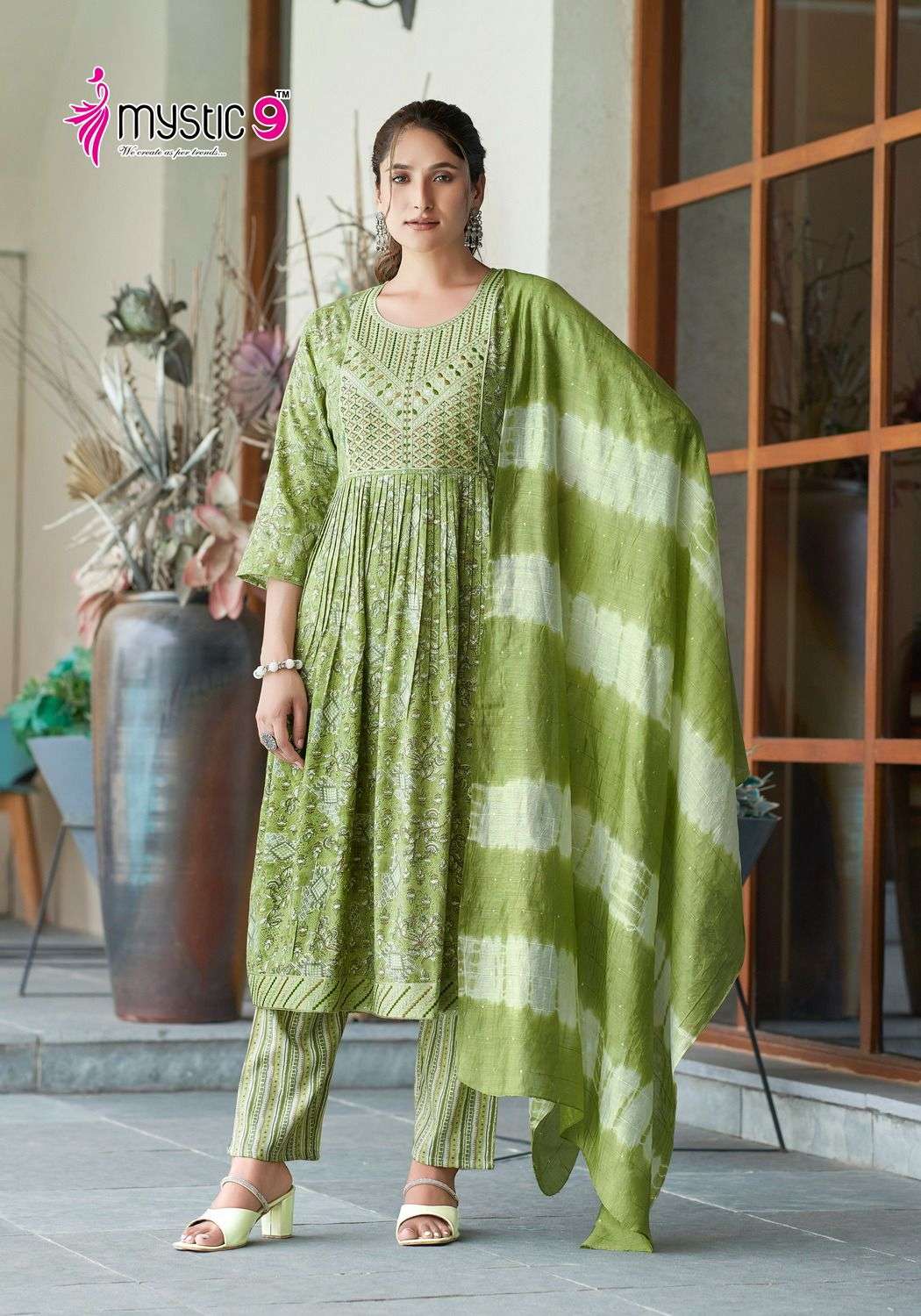 MYSTIC 9 SARA VOL 6 RAYON NAIRA CUT PATTERN KURTI COMBO SET 