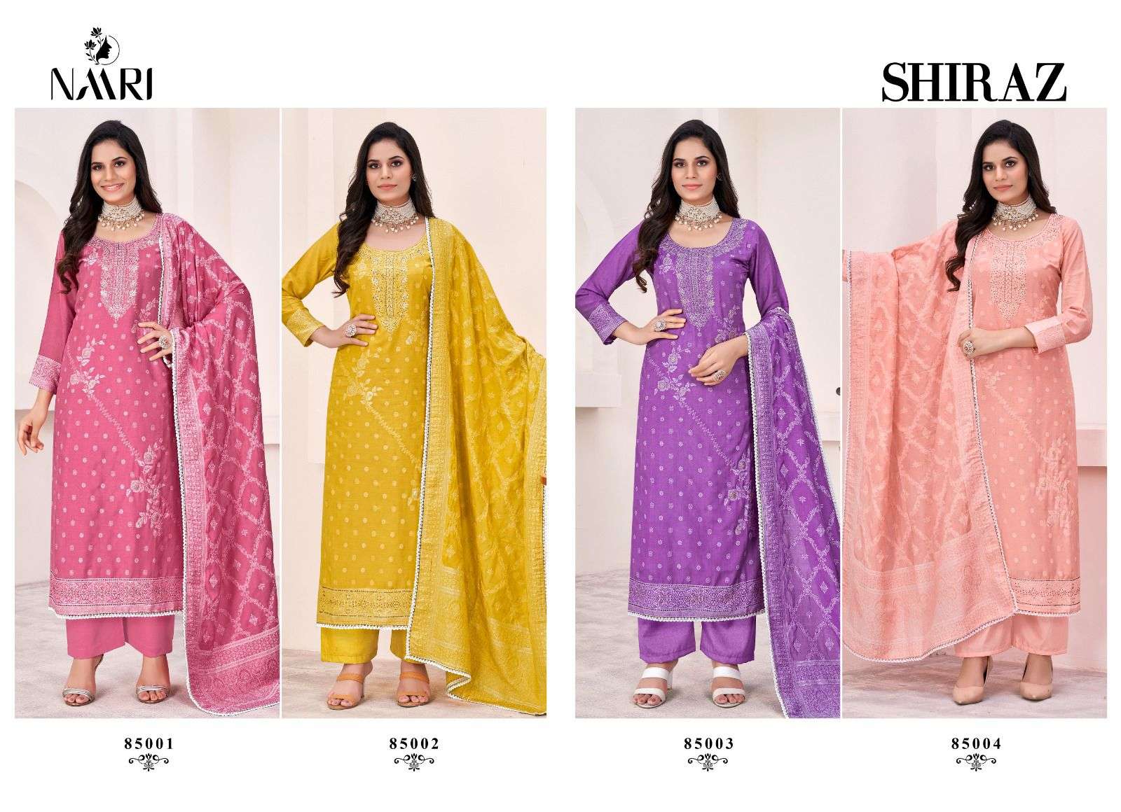 NAARI SIRAZ MUSLIN JACQUARD SWAROVSKI WORK SUIT