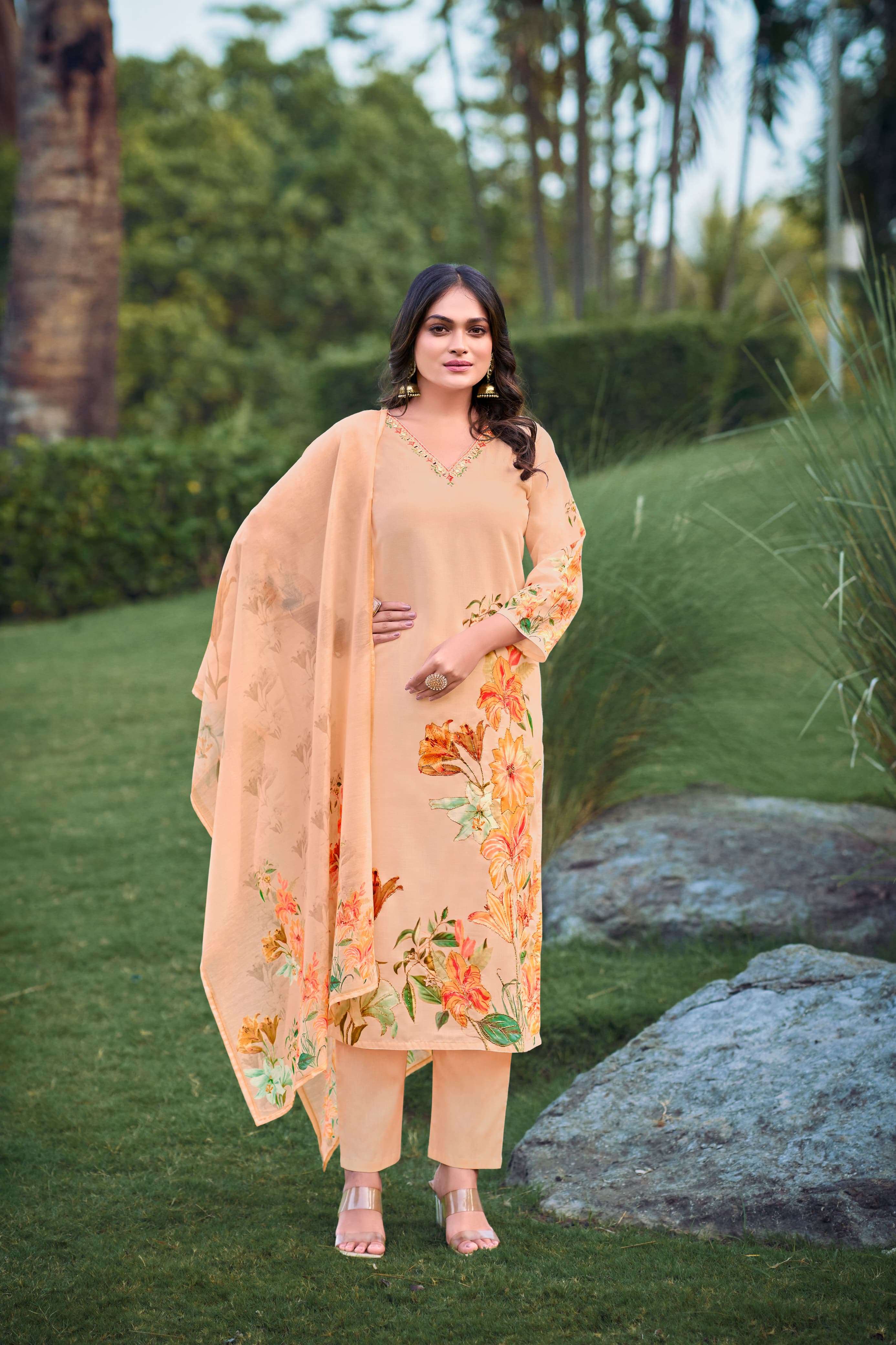 OSSM CELEBRATIONS COTTON DIGITAL PRINTS KURTI COMBO SET 