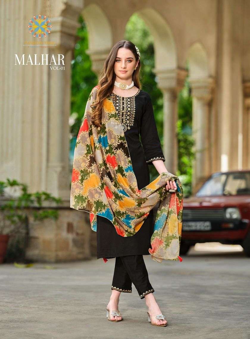 PASSION TREE MALHAR VOL 1 STRAIGHT KURTI WITH PANT AND DUPATTA SET 